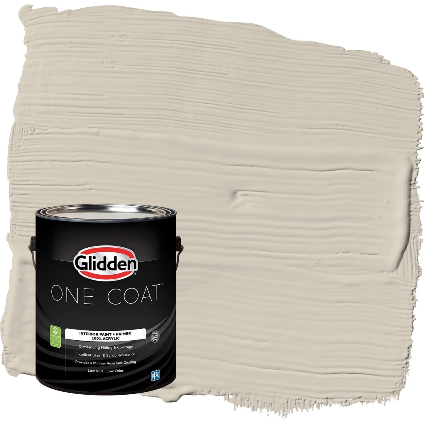 Glidden One Coat Moth Gray / Grey Eggshell Interior Paint with Primer, 1 Gallon