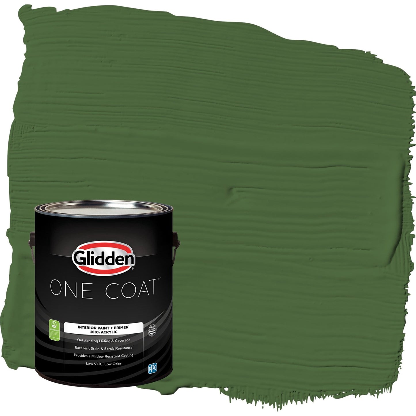 Glidden One Coat Mountain Forest / Green Eggshell Interior Paint with Primer, 1 Gallon