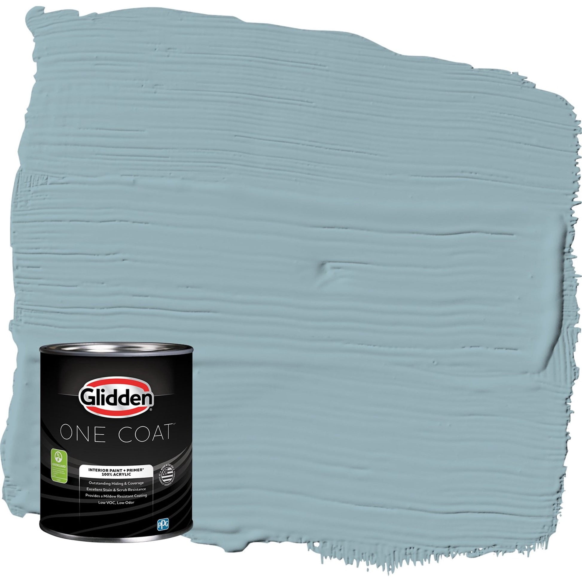 Glidden One Coat Mountain Stream / Blue Semi-Gloss Interior Paint with Primer, 1 Quart