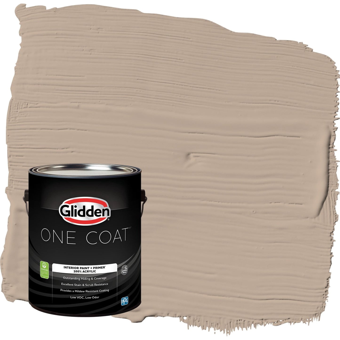 Glidden One Coat Notorious / Brown Flat Interior Paint with Primer, 1 Gallon