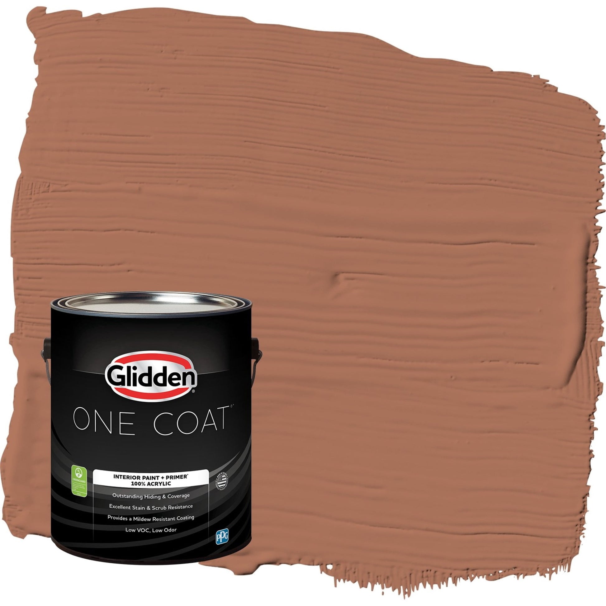 Glidden One Coat Nutmeg / Brown Semi-Gloss Interior Paint with Primer, 1 Gallon