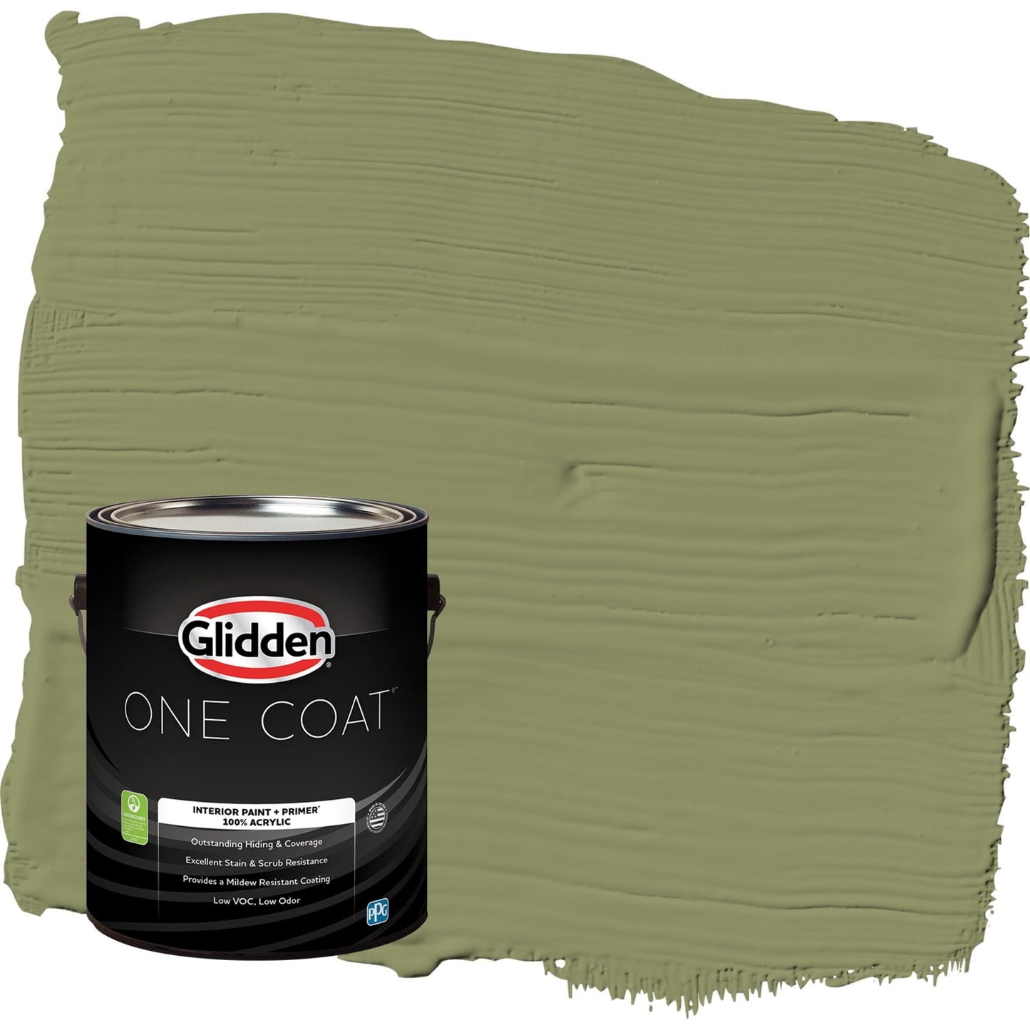 Glidden One Coat Paid in Full / Green Flat Interior Paint with Primer, 1 Gallon