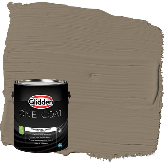 Glidden One Coat Patches / Gray Semi-Gloss Interior Paint with Primer, 1 Gallon