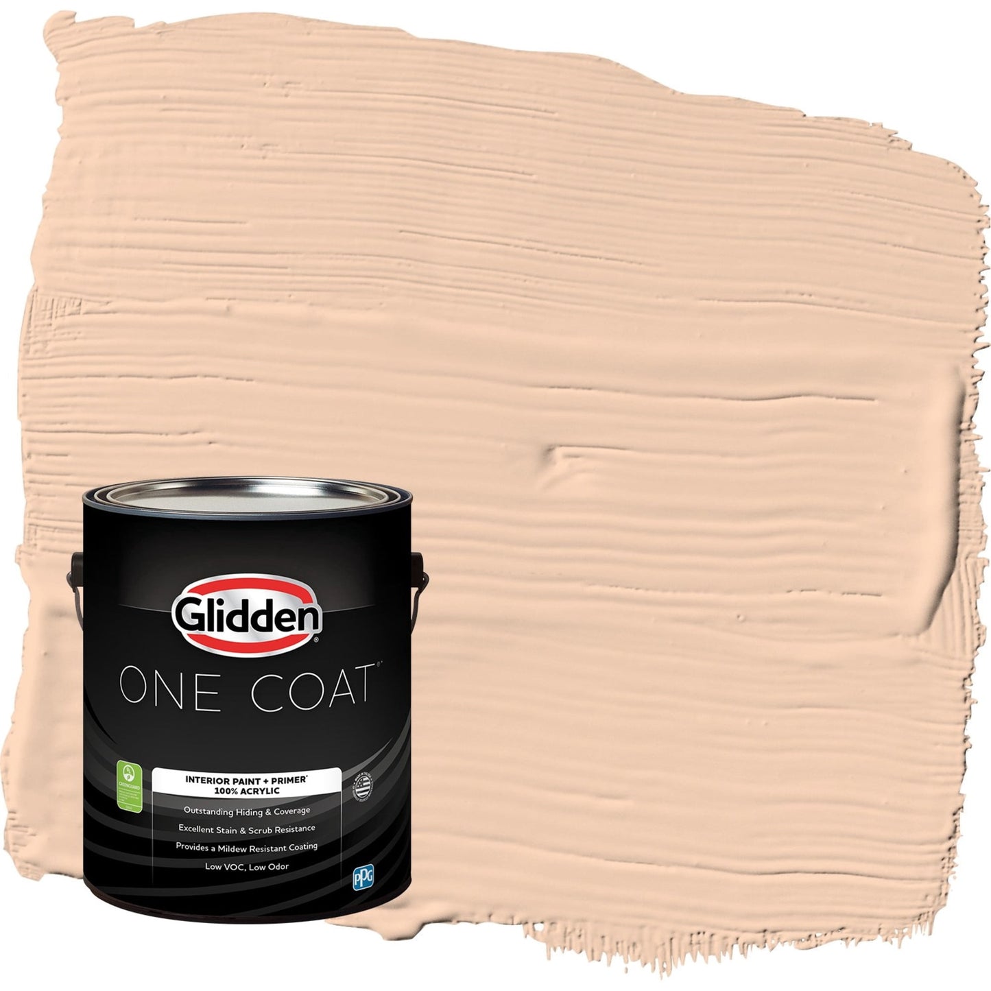 Glidden One Coat Peach Darling / Orange Flat Interior Paint with Primer, 1 Gallon