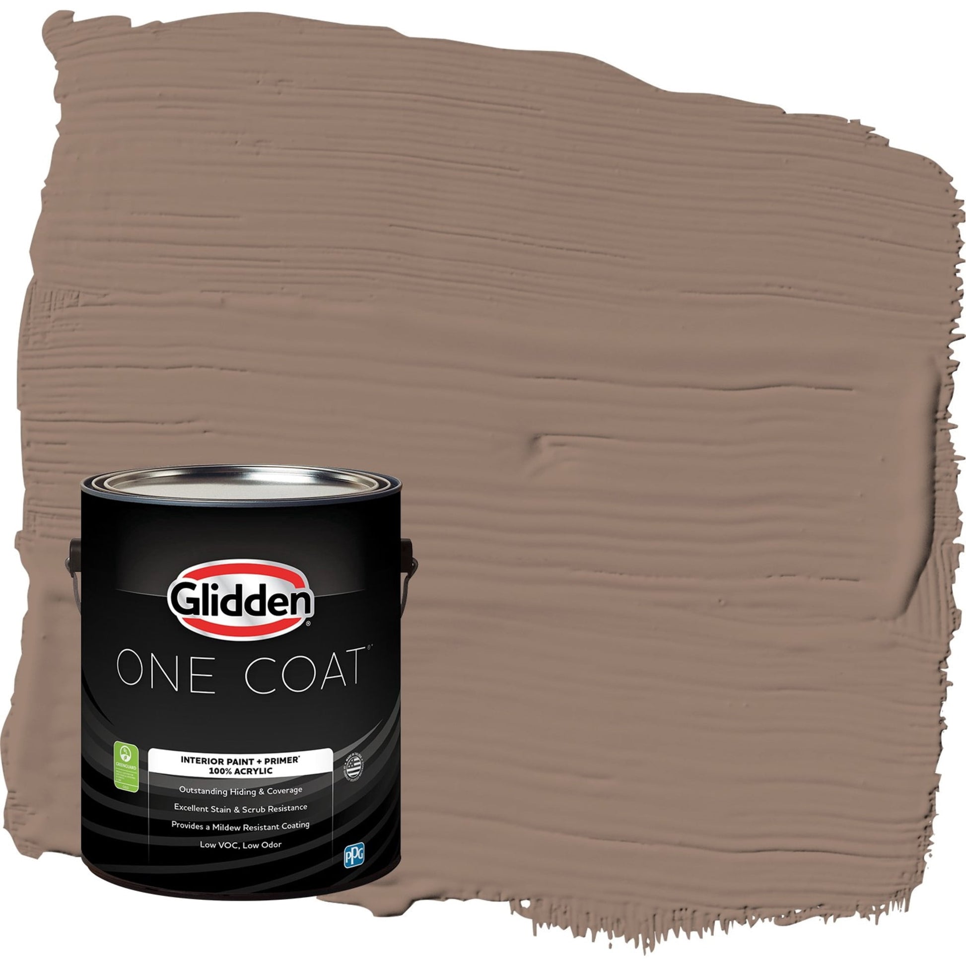 Glidden One Coat Peppered Pecan / Tan Flat Interior Paint with Primer, 1 Gallon