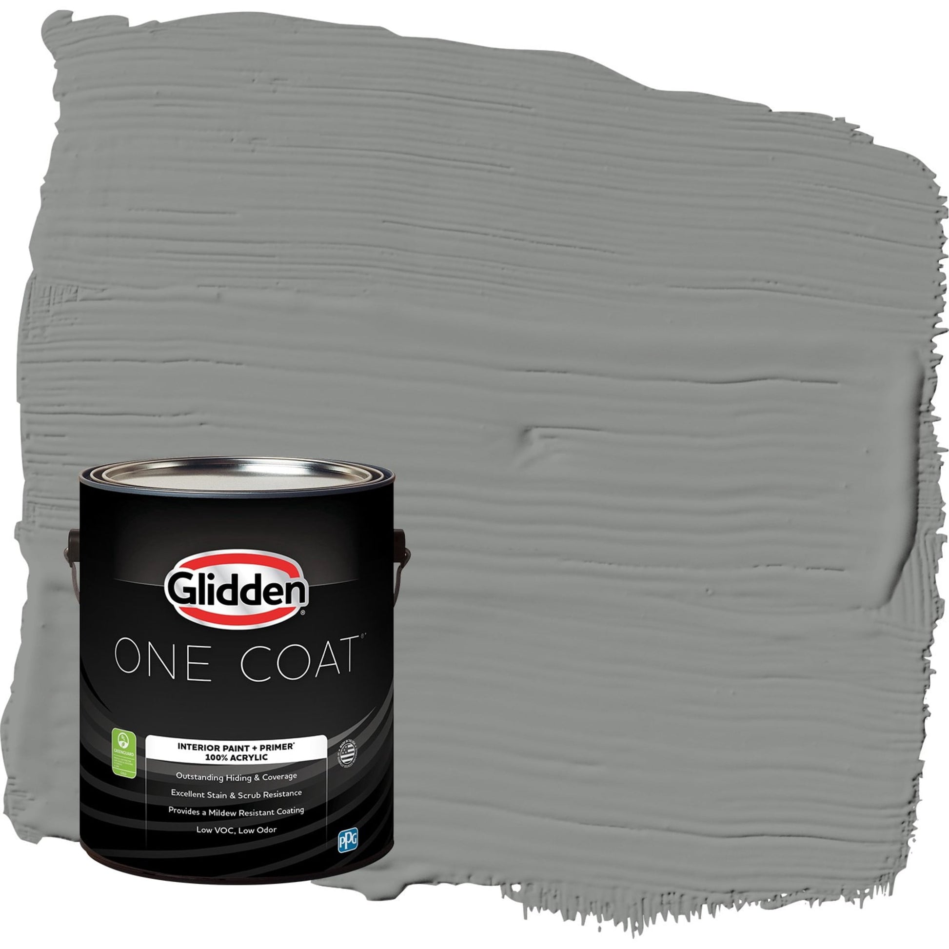 Glidden One Coat Phoenix Fossil / Gray Semi-Gloss Interior Paint with Primer, 1 Gallon