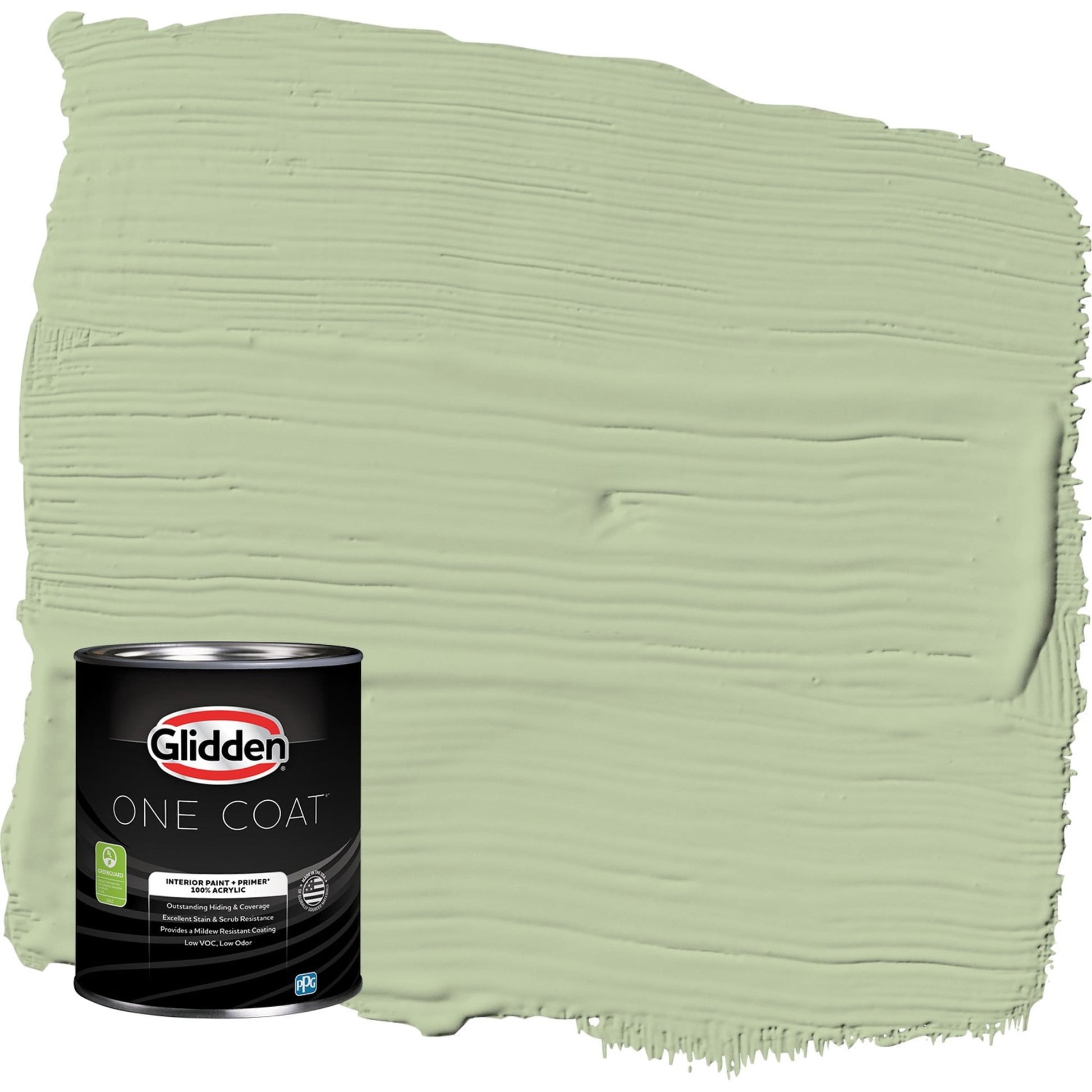 Glidden One Coat Interior Paint and Primer, Quaking Grass / Green, 1 Quart, Semi-Gloss