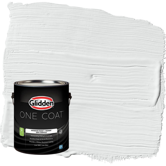 Glidden One Coat Radisson / White Eggshell Interior Paint with Primer, 1 Gallon