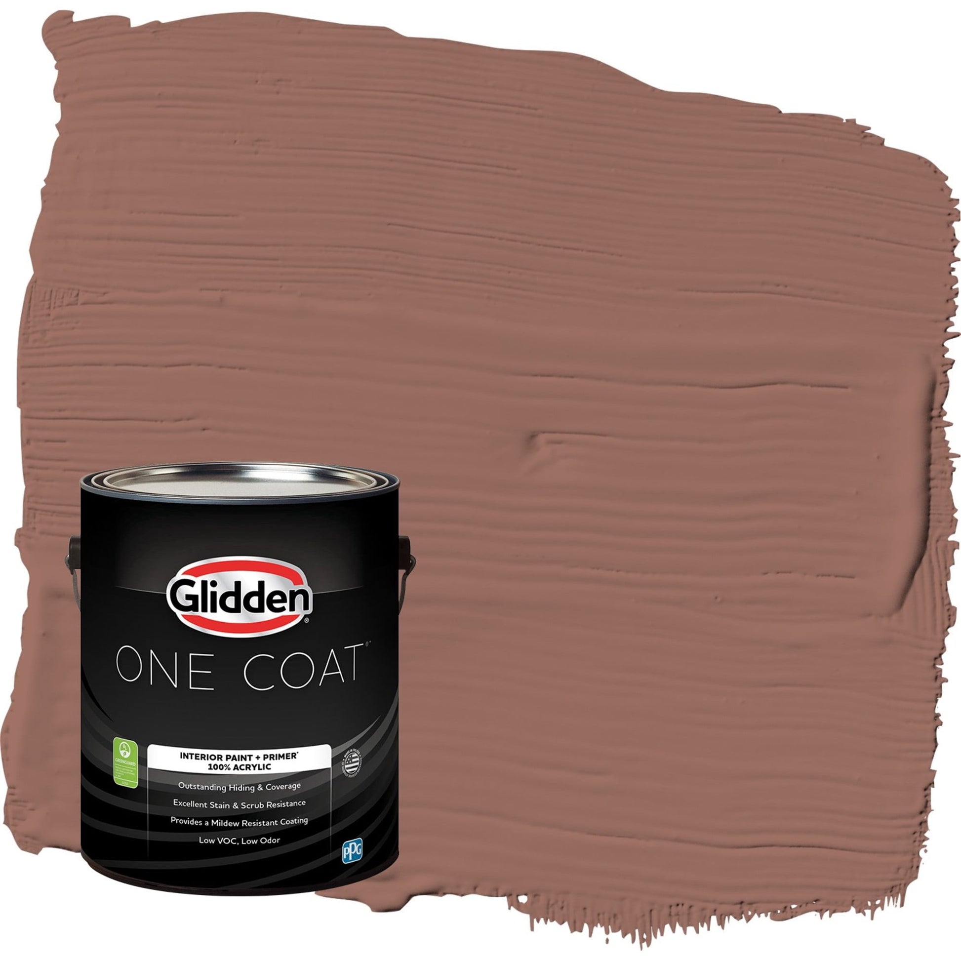 Glidden One Coat Safari Brown / Brown Flat Interior Paint with Primer, 1 Gallon
