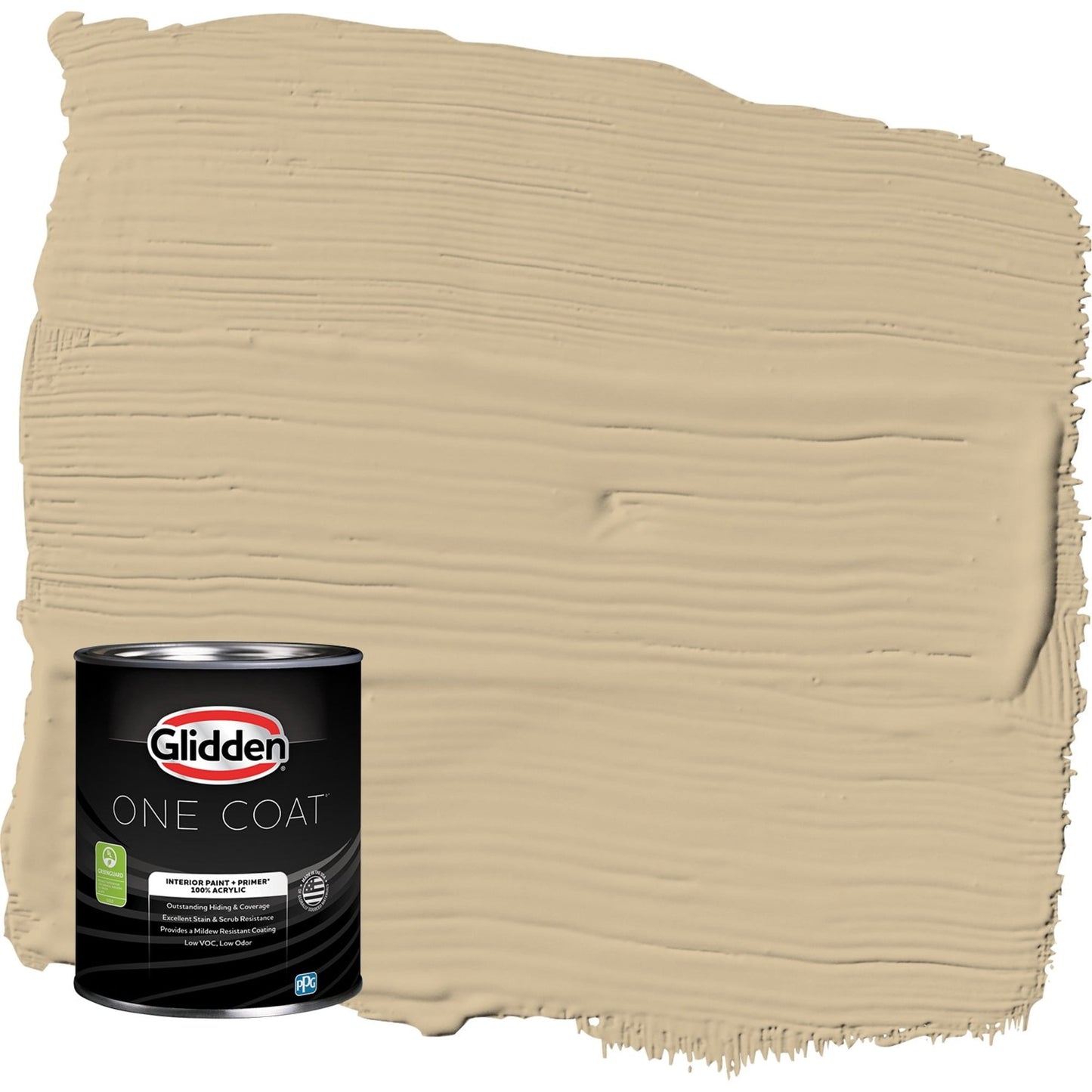 Glidden One Coat Spiced Vinegar / Beige Eggshell Interior Paint with Primer, 1 Quart
