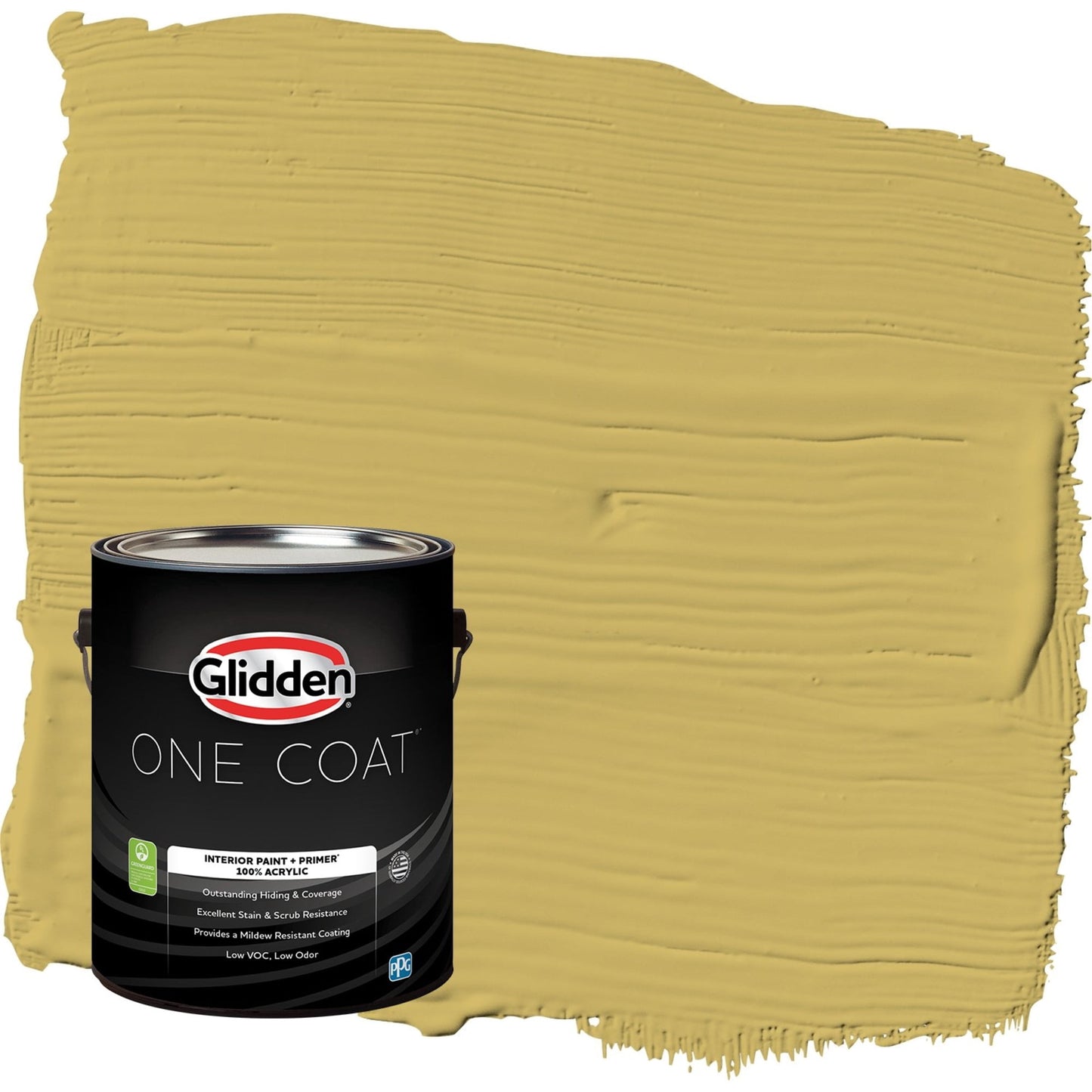 Glidden One Coat Split Pea Soup / Green Semi-Gloss Interior Paint with Primer, 1 Gallon