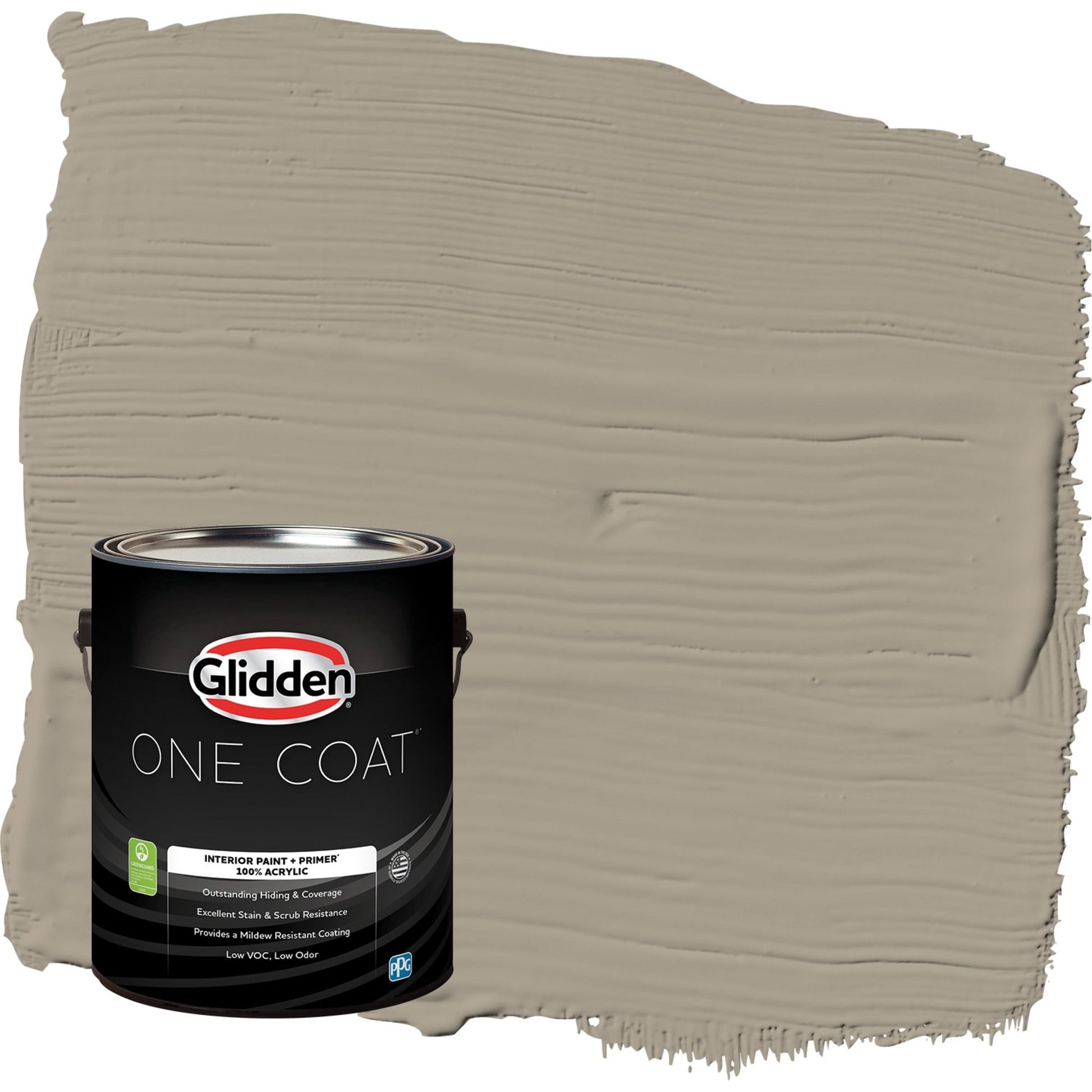 Glidden One Coat Stonehenge Greige / Gray Flat Interior Paint with Primer, 1 Gallon