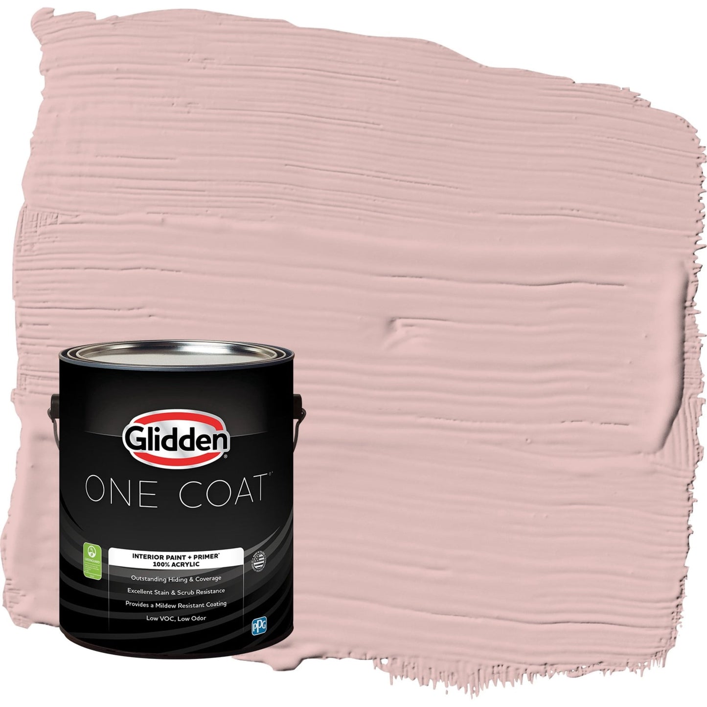 Glidden One Coat Strawflower / Pink Flat Interior Paint with Primer, 1 Gallon