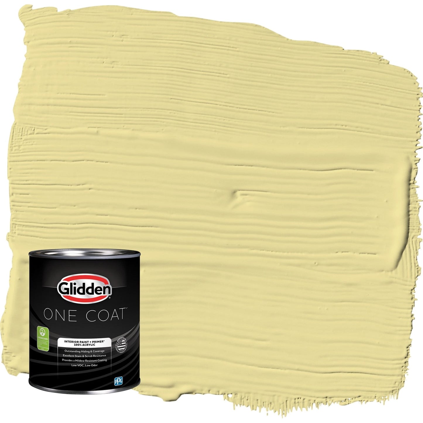 Glidden One Coat Subtle Sunshine / Green Eggshell Interior Paint with Primer, 1 Quart