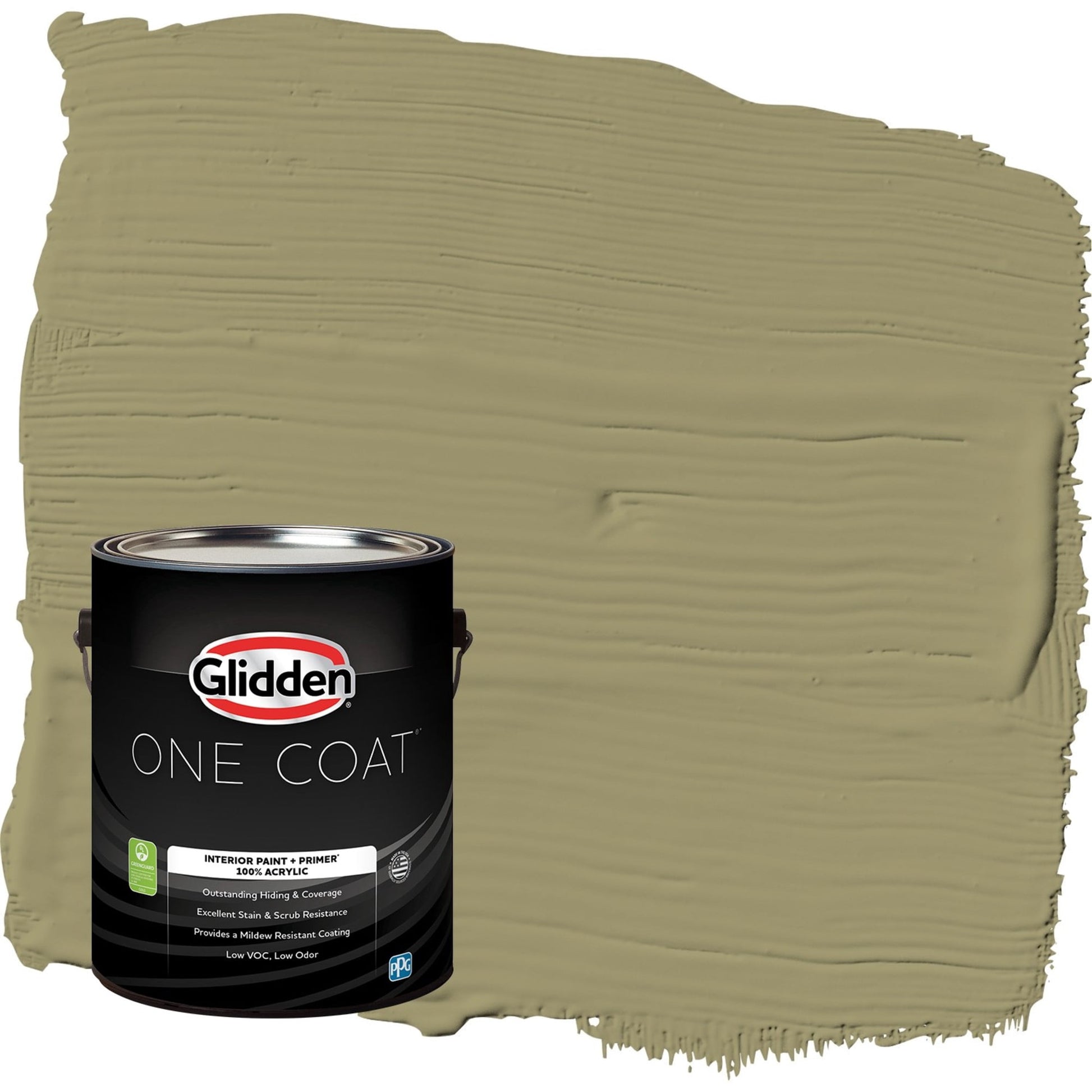 Glidden One Coat Sweet Annie / Green Semi-Gloss Interior Paint with Primer, 1 Gallon