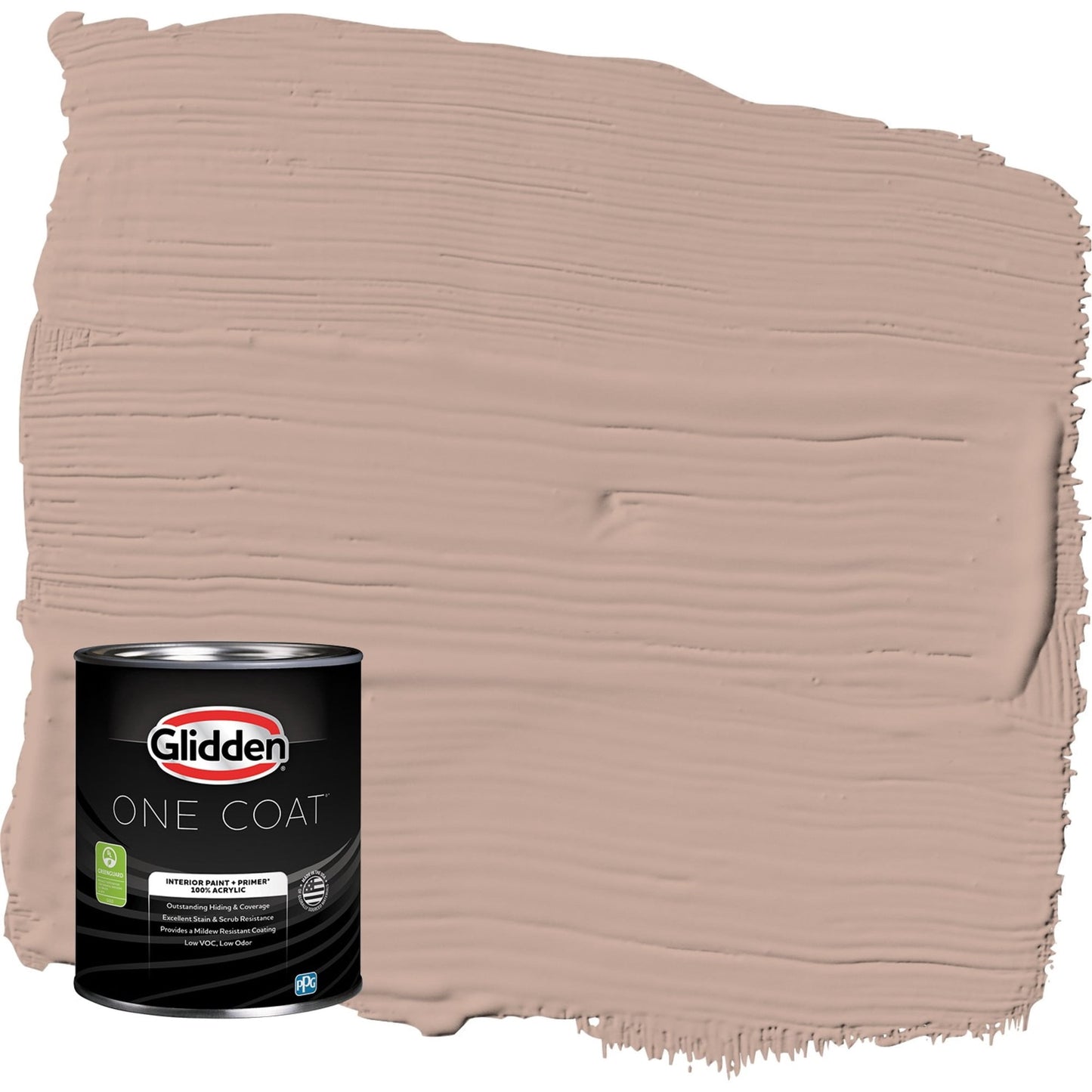 Glidden One Coat Taupe Tapestry / Beige Semi-Gloss Interior Paint with Primer, 1 Quart