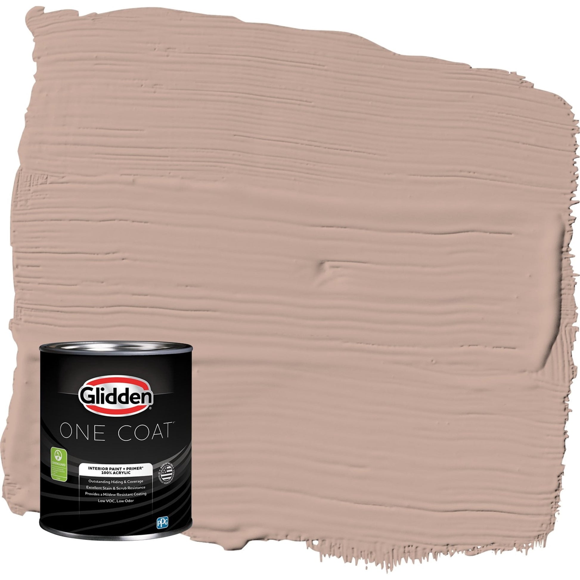 Glidden One Coat Taupe Tapestry / Beige Semi-Gloss Interior Paint with Primer, 1 Quart