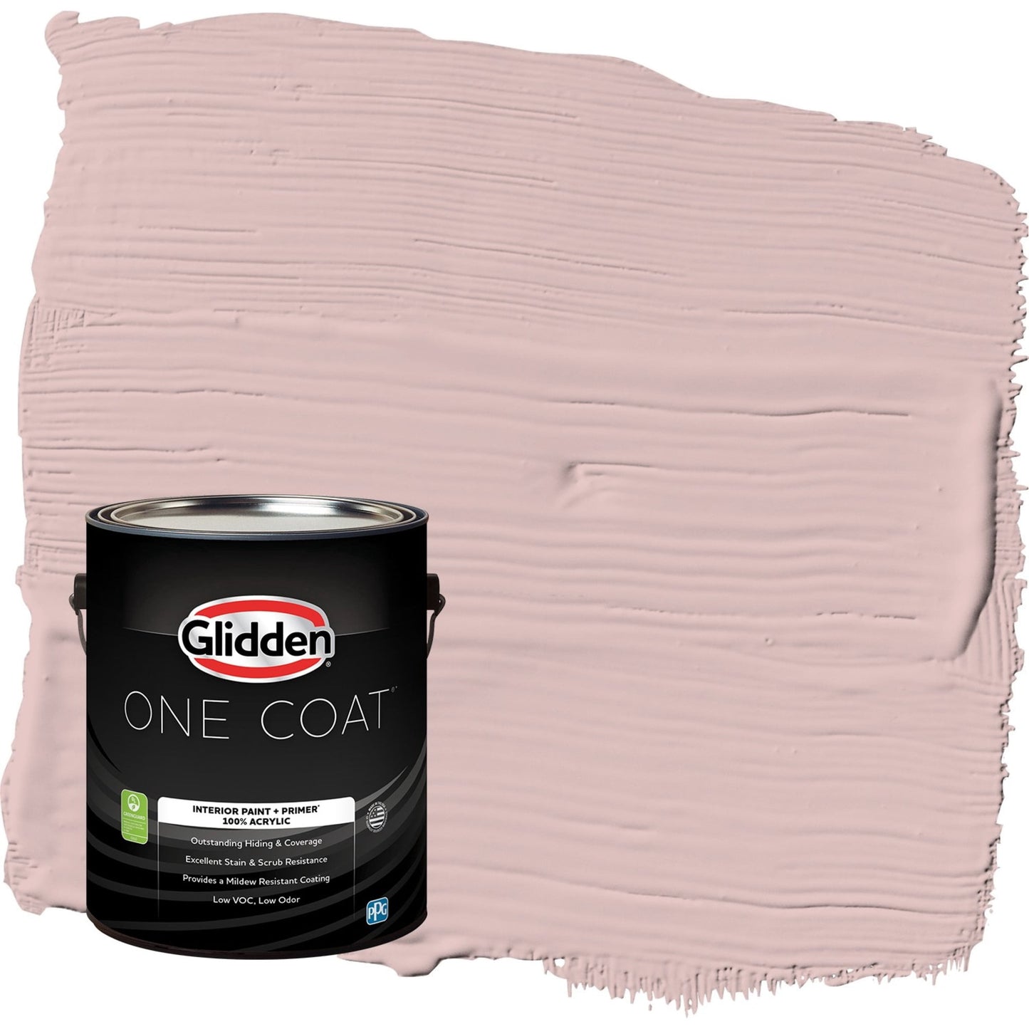 Glidden One Coat Tea Time / Pink Semi-Gloss Interior Paint with Primer, 1 Gallon