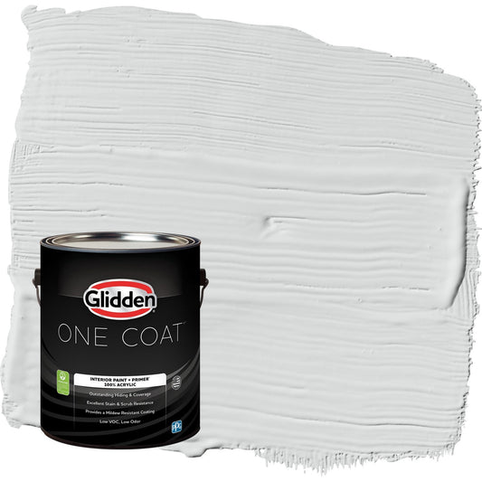 Glidden One Coat Thin Ice / Gray Eggshell Interior Paint with Primer, 1 Gallon
