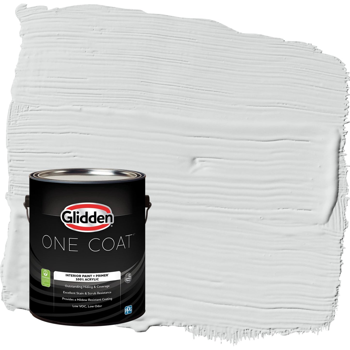 Glidden One Coat Thin Ice / Gray Flat Interior Paint with Primer, 1 Gallon