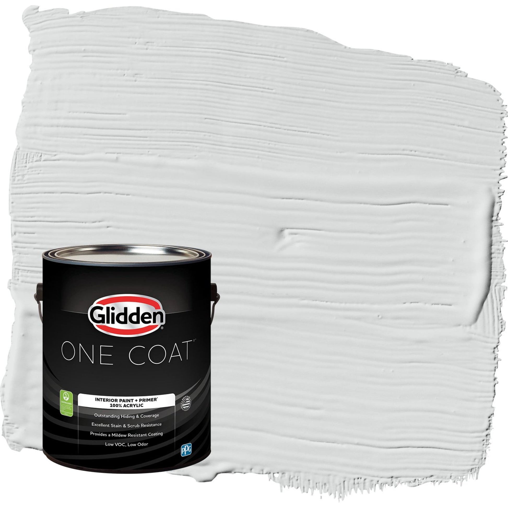 Glidden One Coat Thin Ice / Gray Flat Interior Paint with Primer, 1 Gallon