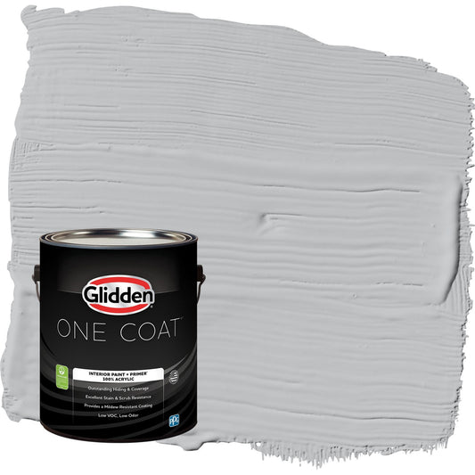 Glidden One Coat Whirlwind / Gray Semi-Gloss Interior Paint with Primer, 1 Gallon