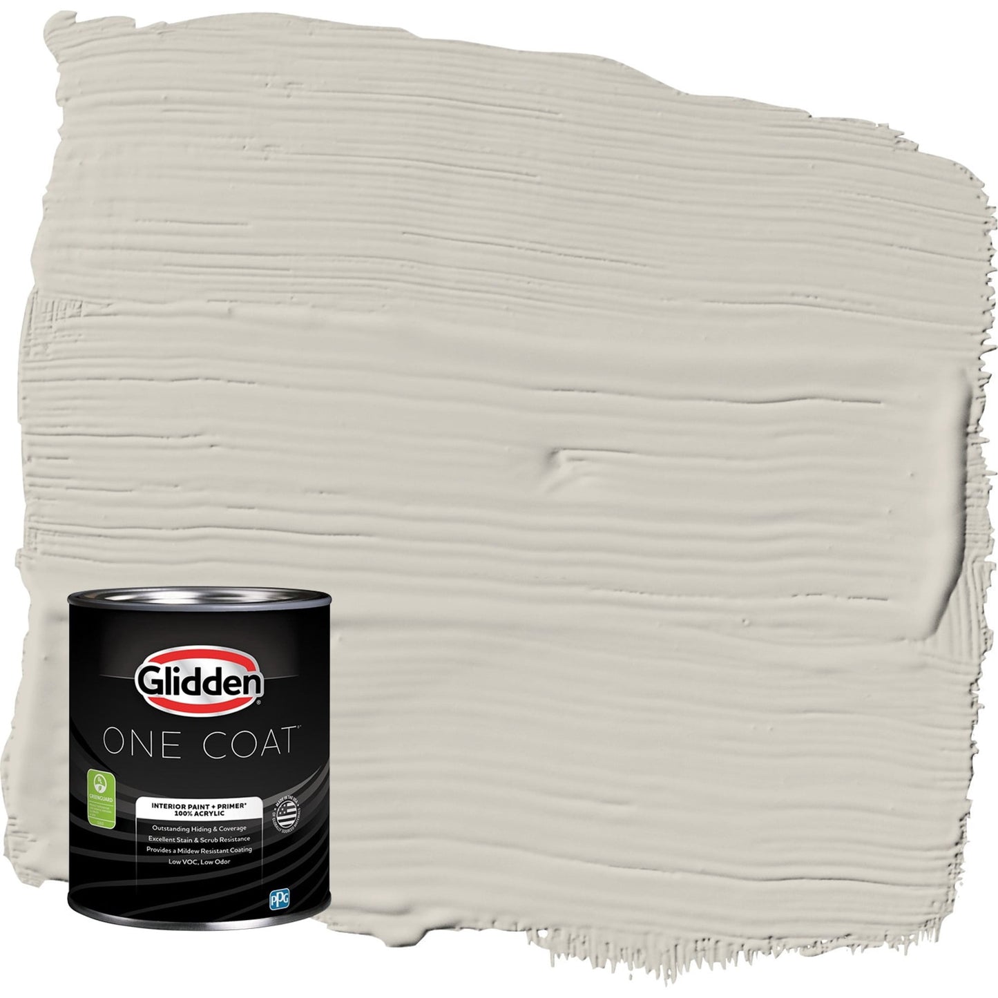 Glidden One Coat Whiskers / Gray Semi-Gloss Interior Paint with Primer, 1 Quart