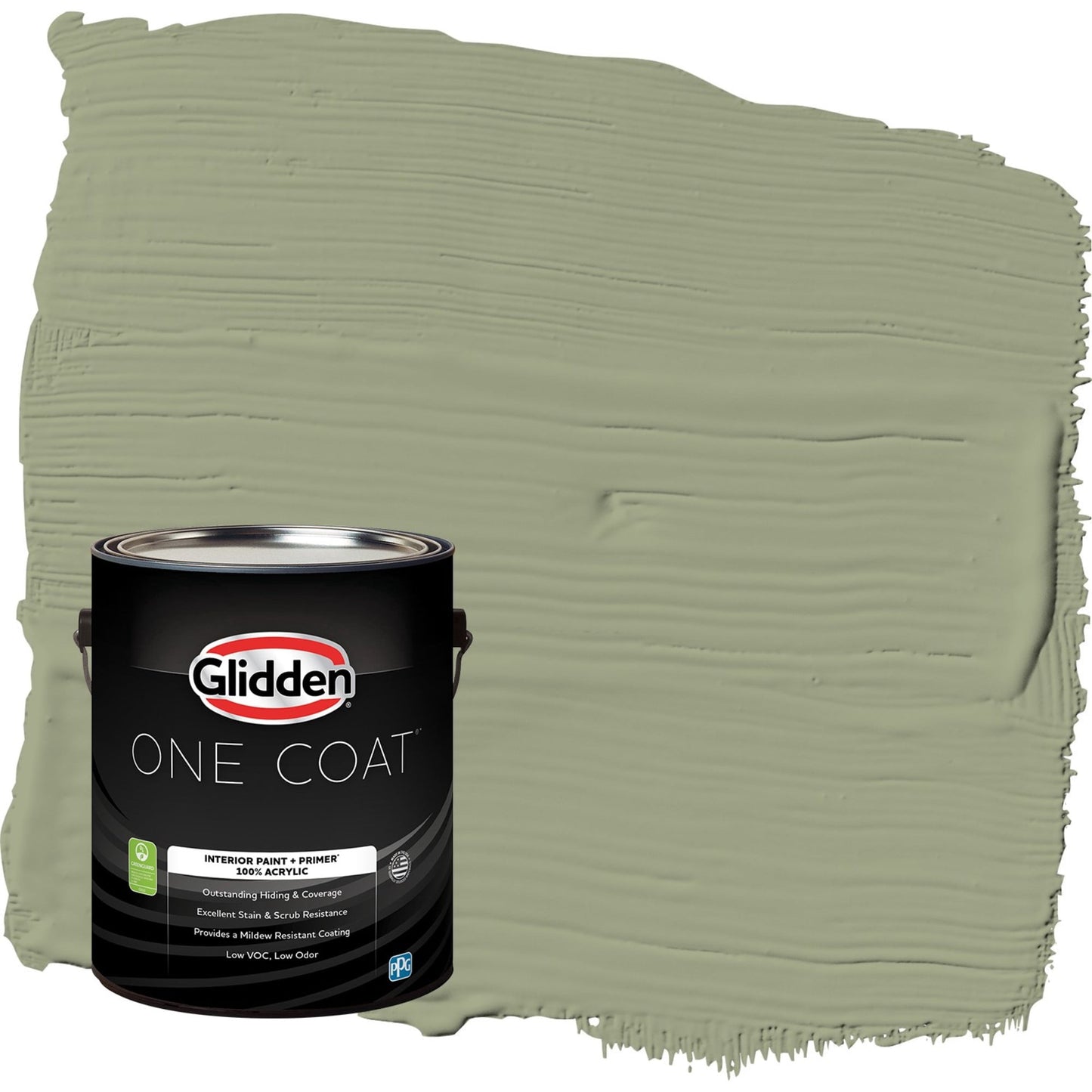 Glidden One Coat Zebra Grass / Green Semi-Gloss Interior Paint with Primer, 1 Gallon