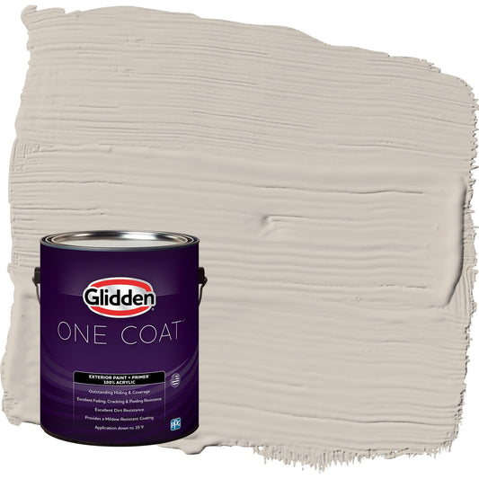 Glidden One Coat Intuitive / Beige Satin Exterior Paint with Primer, 1 Gallon