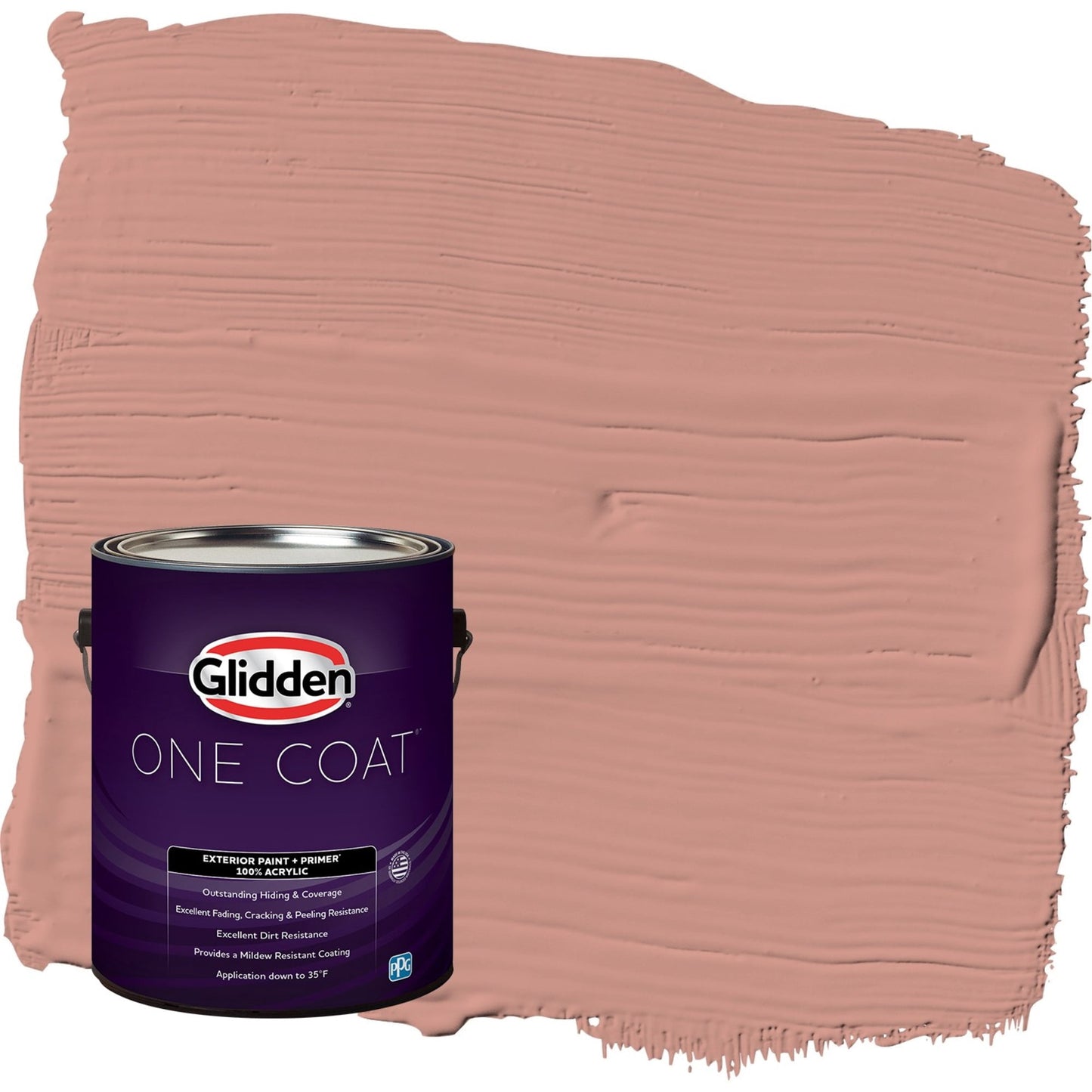 Glidden One Coat Long Weekend / Orange Satin Exterior Paint with Primer, 1 Gallon