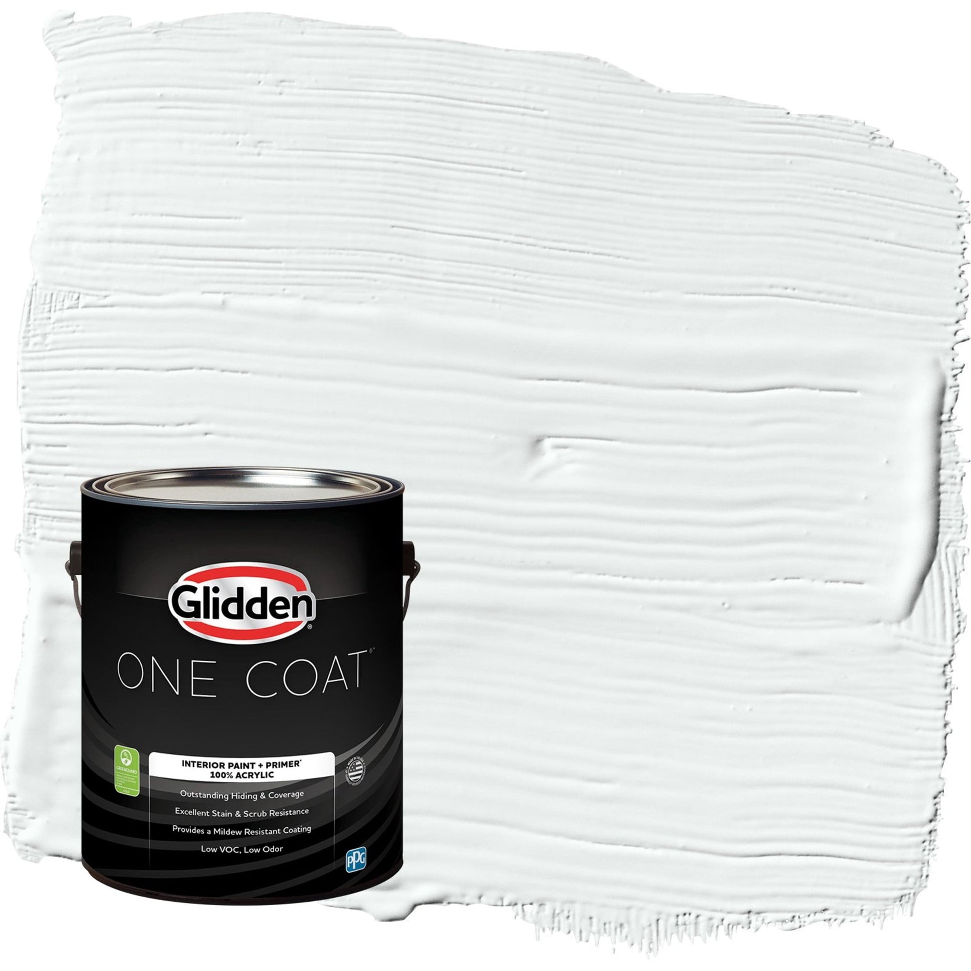 Glidden One Coat Moonlit Snow / Gray Eggshell Interior Paint with Primer, 1 Gallon