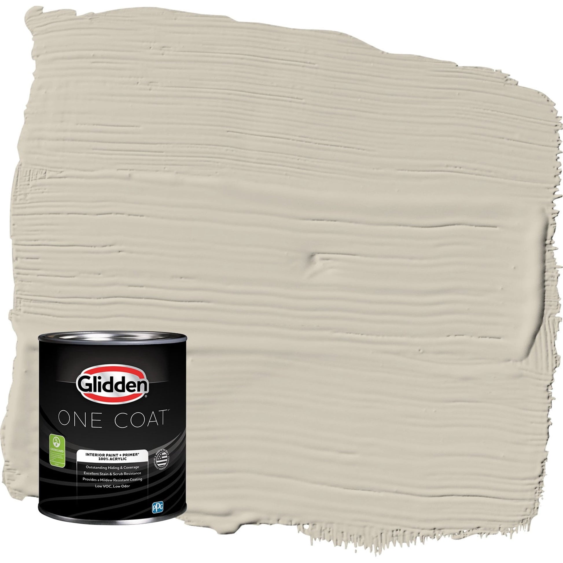 Glidden One Coat Ostrich Feather / Beige Flat Interior Paint with Primer, 1 Quart