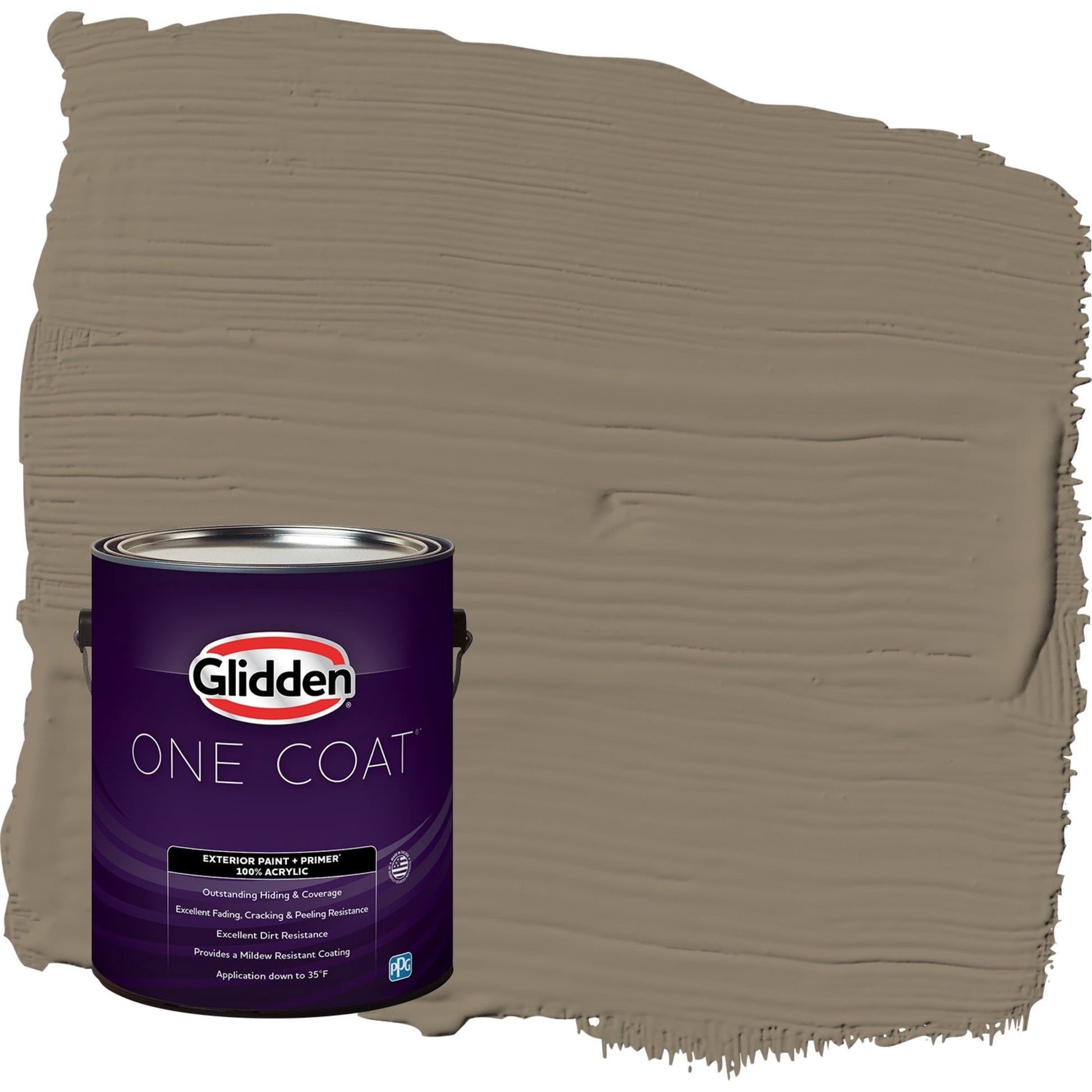 Glidden One Coat Patches / Gray Satin Exterior Paint with Primer, 1 Gallon