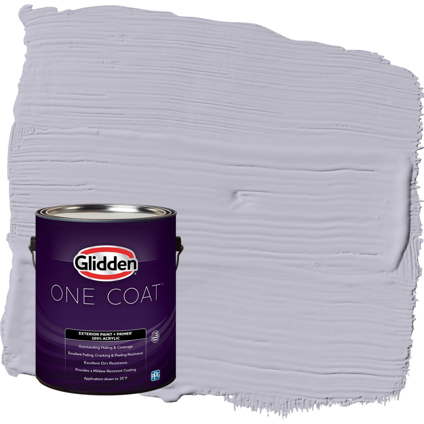 Glidden One Coat Silverberry / Purple Flat Exterior Paint with Primer, 1 Gallon