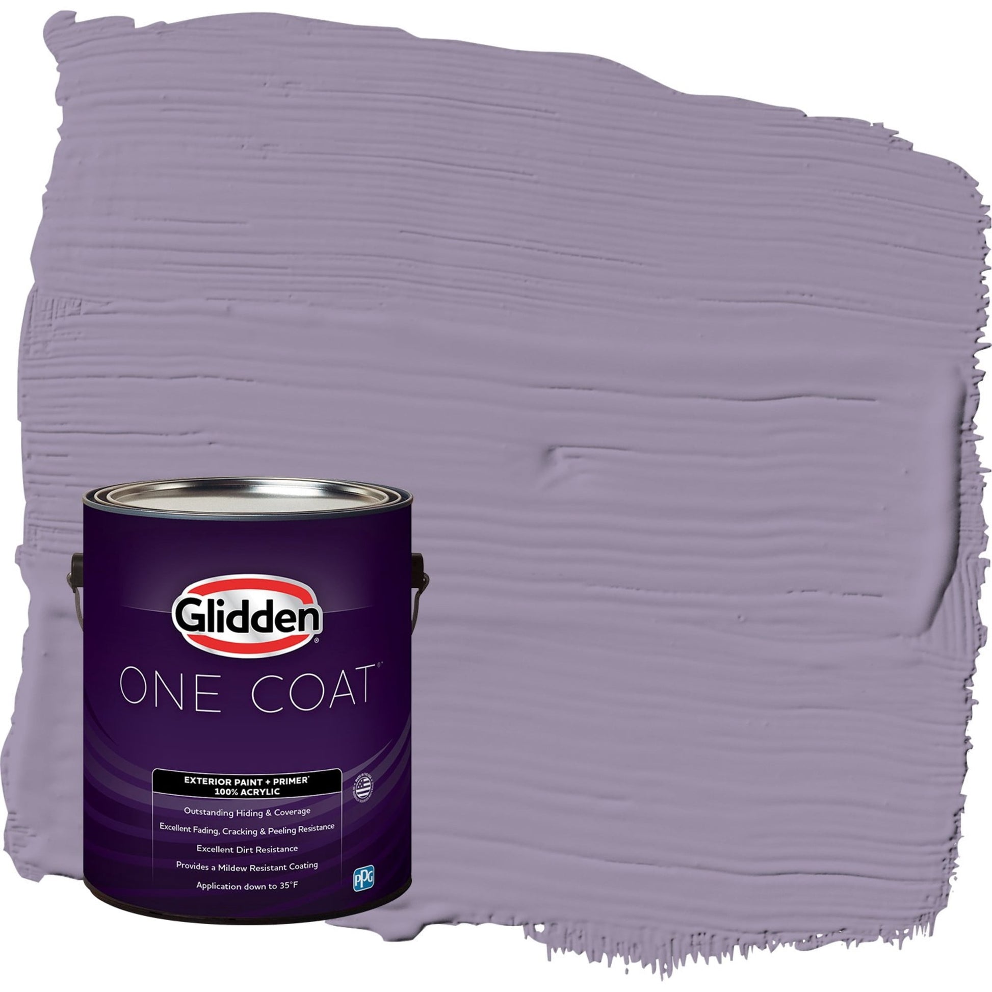 Glidden One Coat Smoky Grape / Purple Satin Exterior Paint with Primer, 1 Gallon