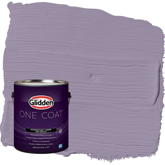 Glidden One Coat Smoky Grape / Purple Satin Exterior Paint with Primer, 1 Gallon