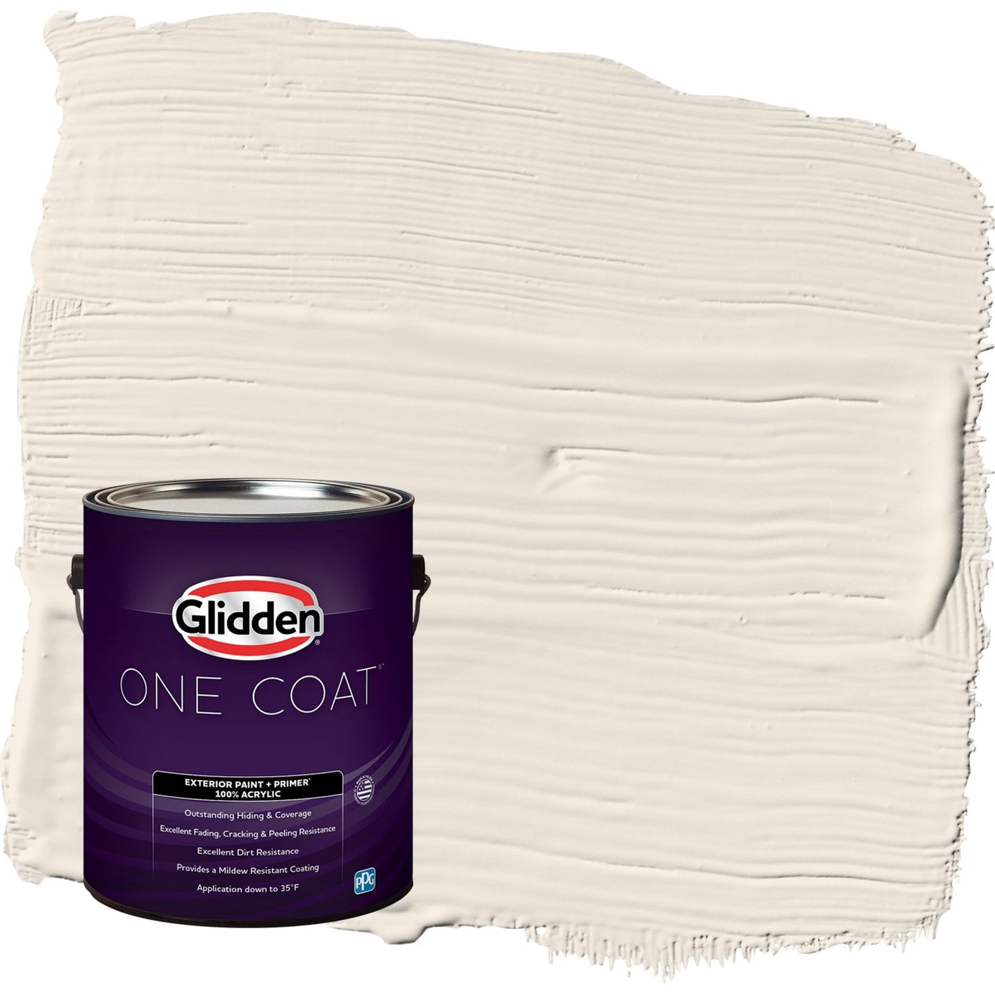 Glidden One Coat String of Pearls / Beige Satin Exterior Paint with Primer, 1 Gallon