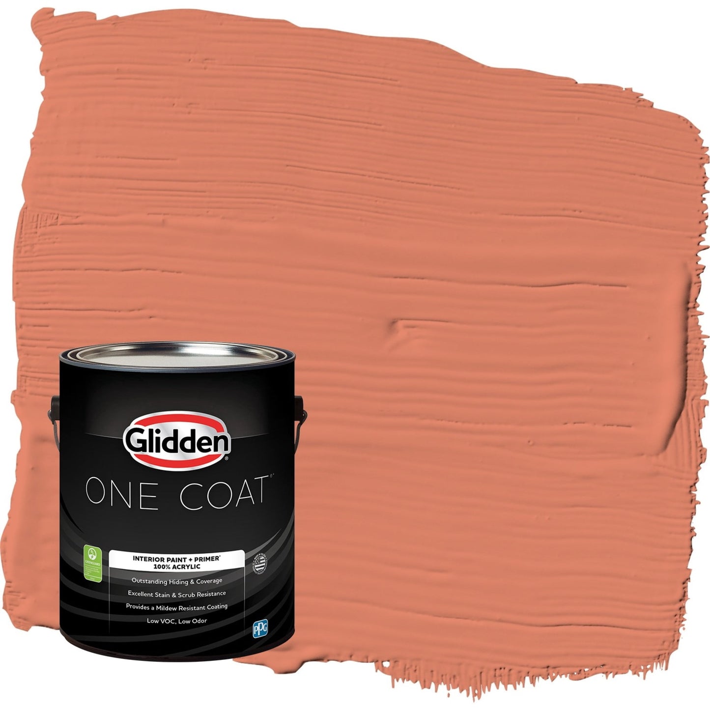 Glidden One Coat Summer Sunset / Orange Eggshell Interior Paint with Primer, 1 Gallon