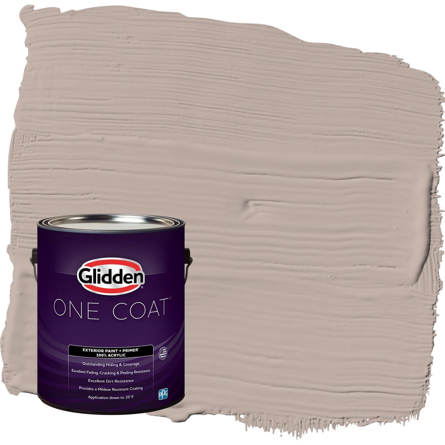 Glidden One Coat Thumper / Beige Flat Exterior Paint with Primer, 1 Gallon