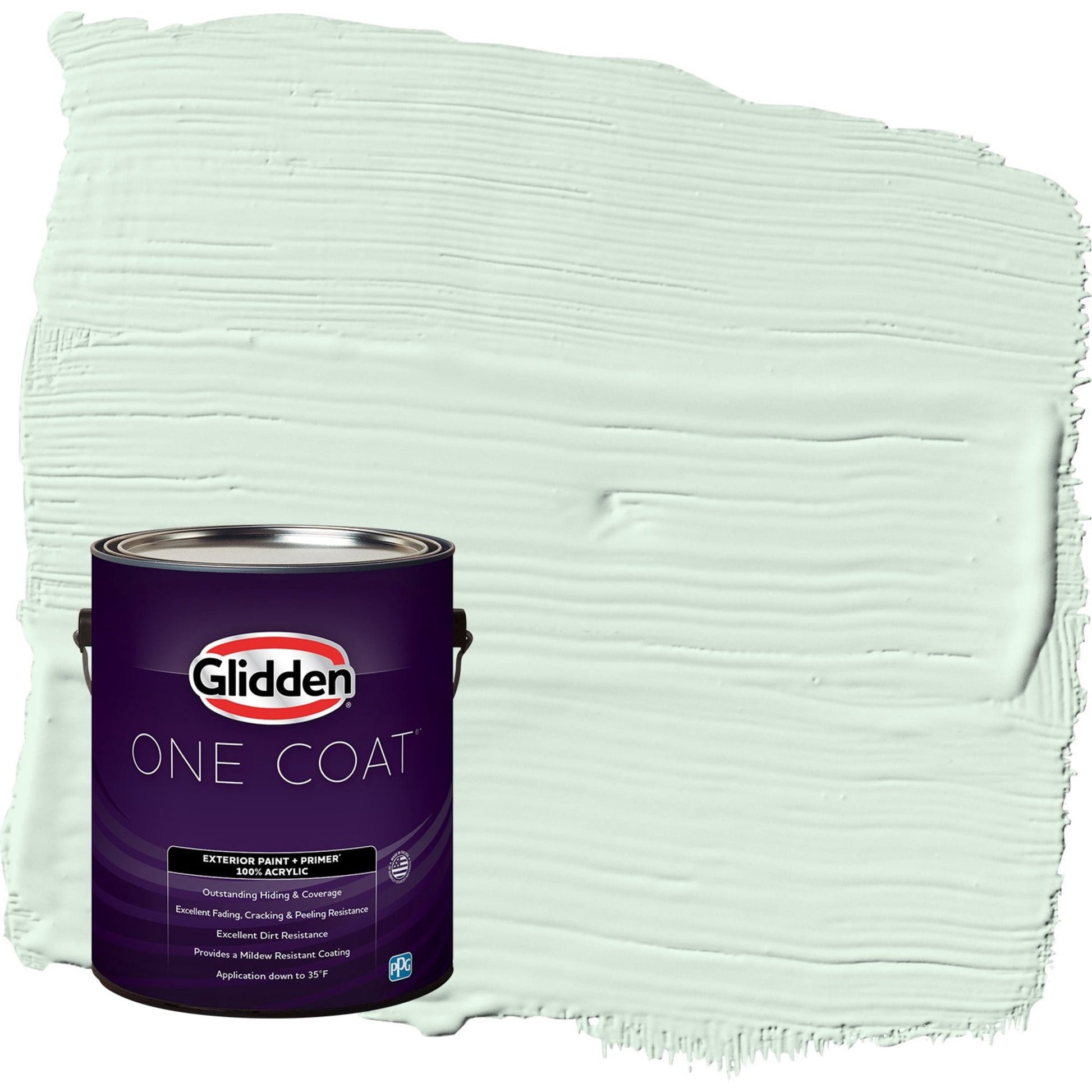 Glidden One Coat Tint of Green / Green Satin Exterior Paint with Primer, 1 Gallon