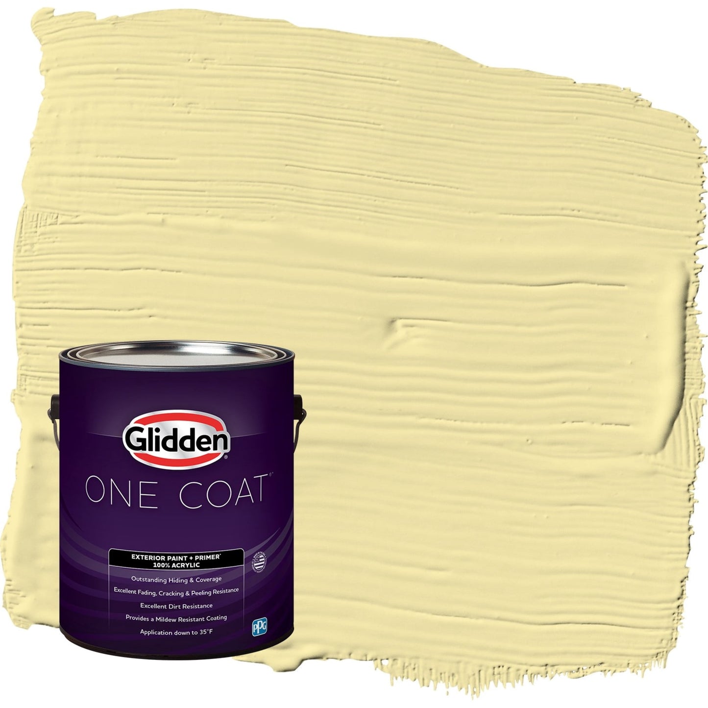 Glidden One Coat Turning Oakleaf / Yellow Satin Exterior Paint with Primer, 1 Gallon