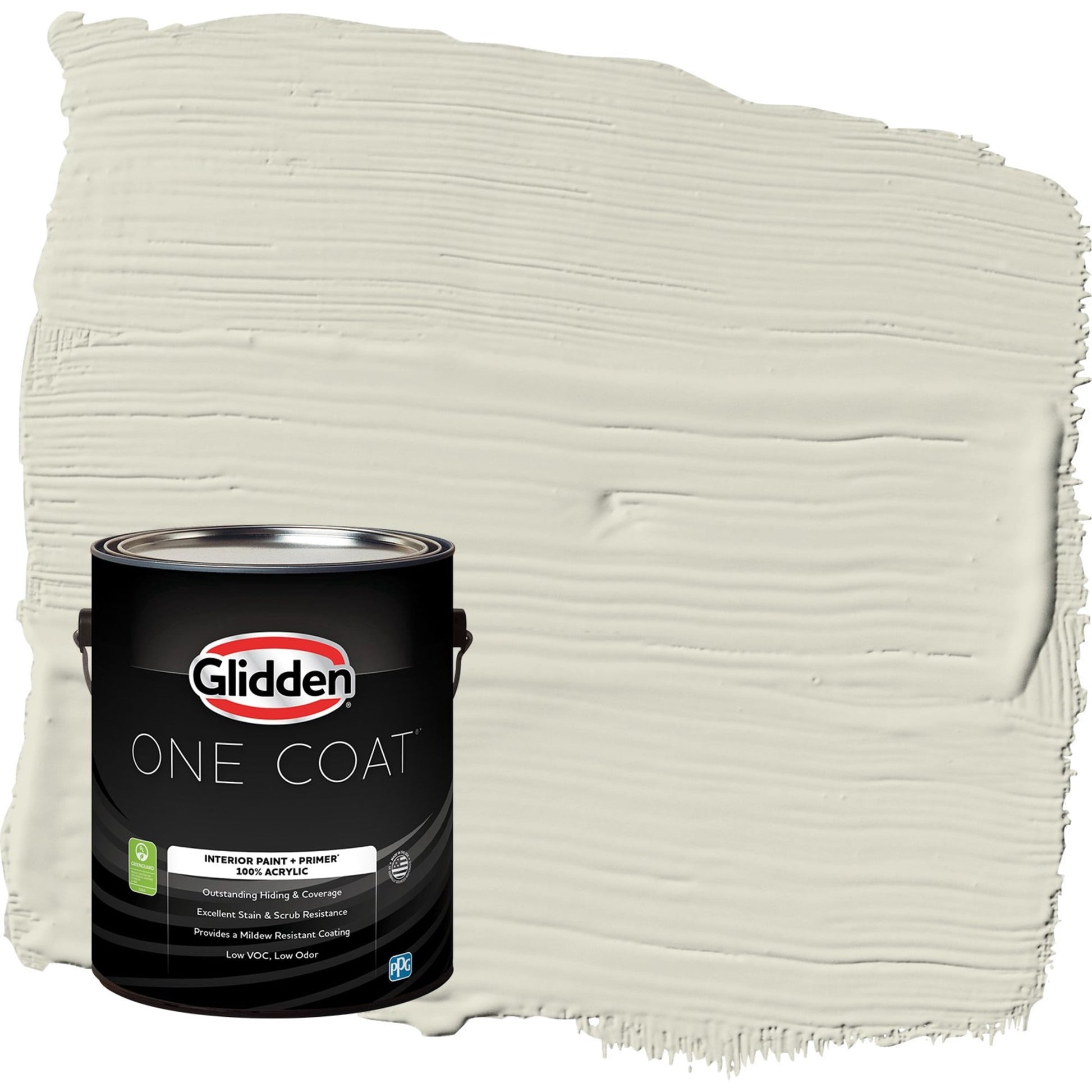 Glidden One Coat Veil Of Dusk / Gray Eggshell Interior Paint with Primer, 1 Gallon
