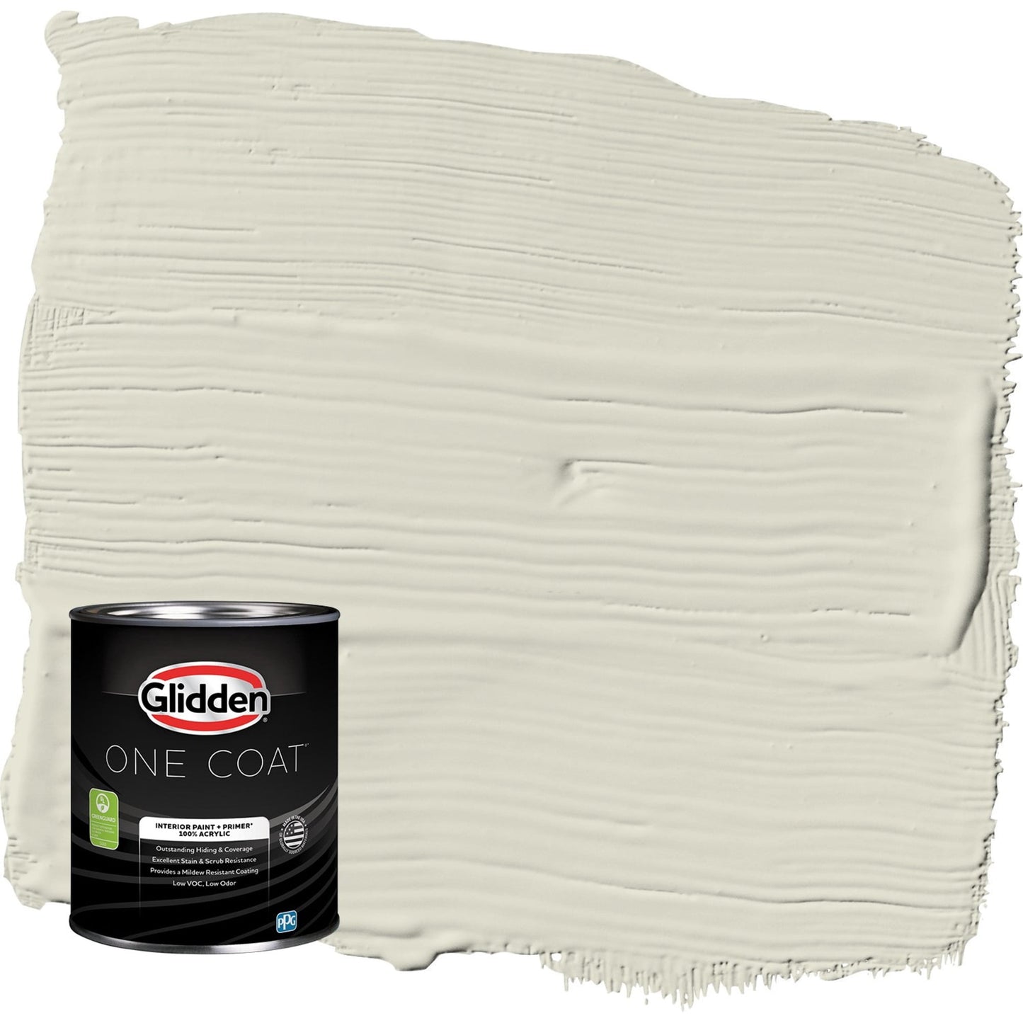 Glidden One Coat Veil Of Dusk / Gray Eggshell Interior Paint with Primer, 1 Quart