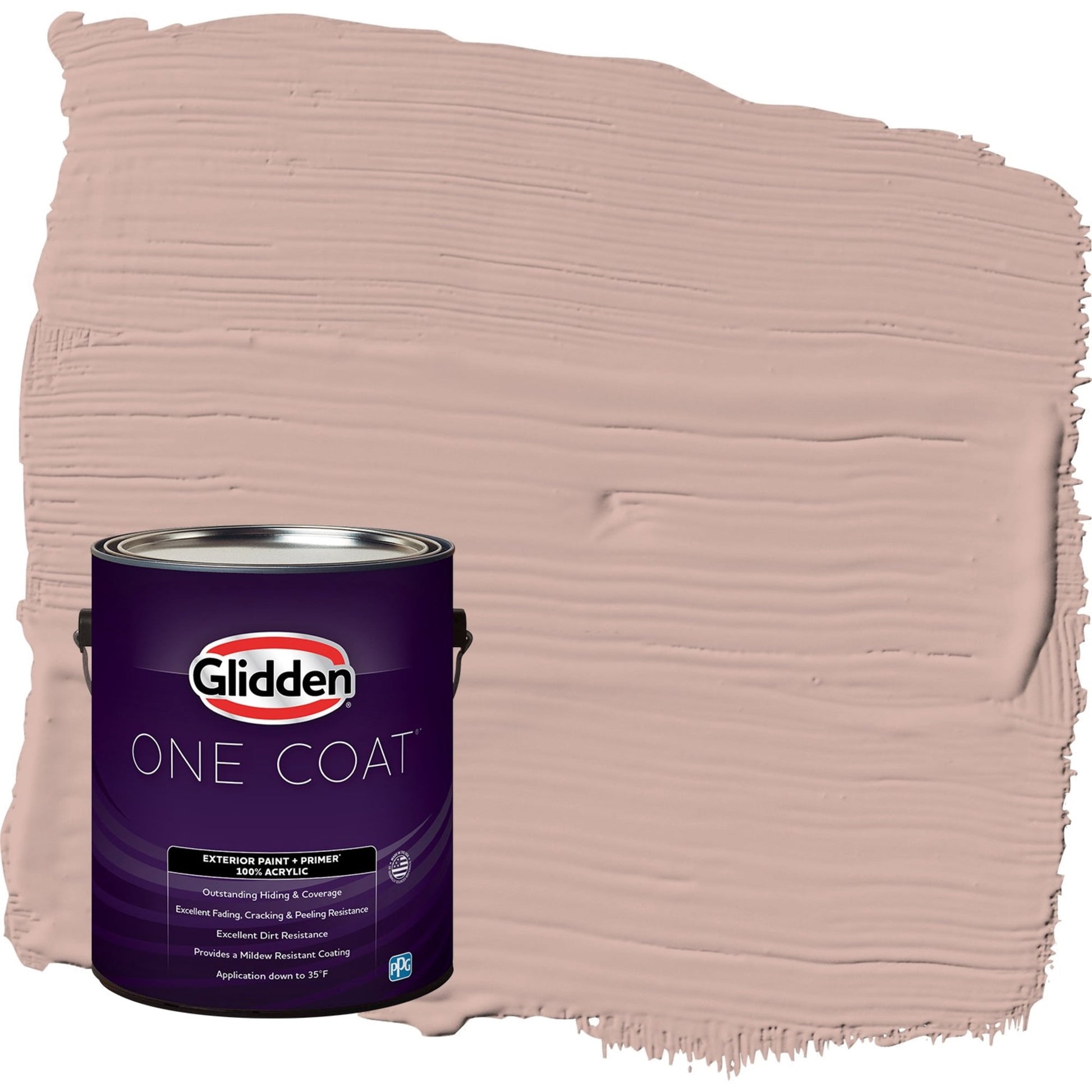 Glidden One Coat Velveteen Crush / Pink Satin Exterior Paint with Primer, 1 Gallon
