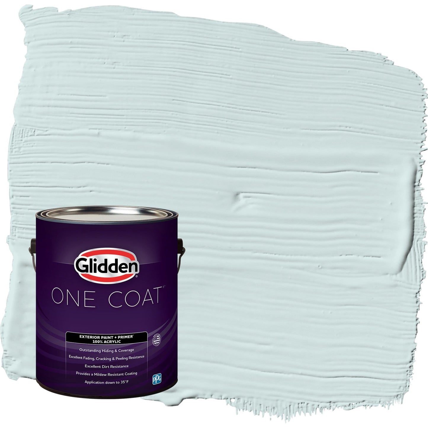 Glidden One Coat Watery Blue / Aqua Satin Exterior Paint with Primer, 1 Gallon