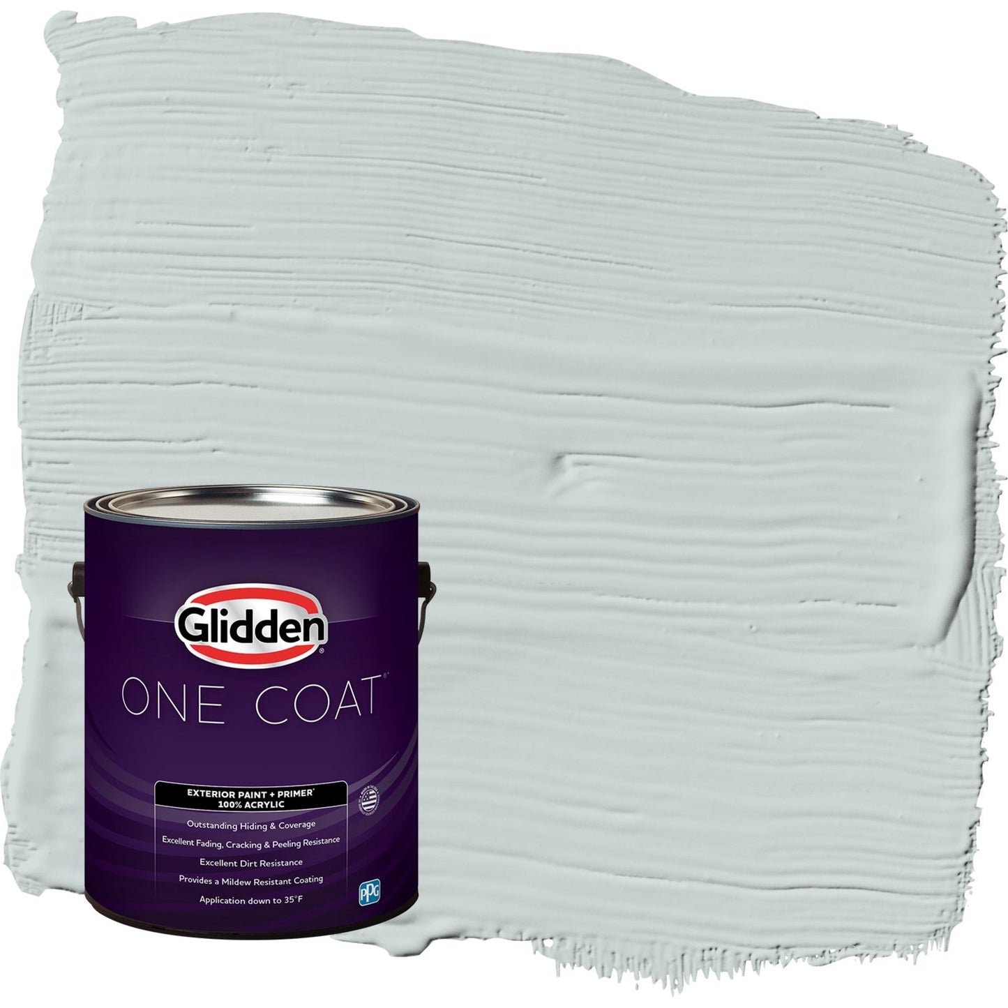 Glidden One Coat Winter Chill / Gray Flat Exterior Paint with Primer, 1 Gallon