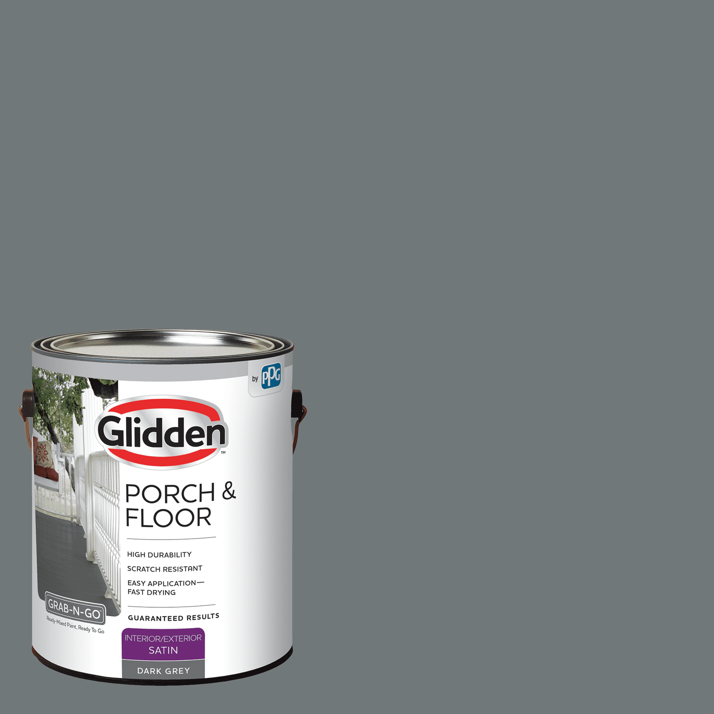 Glidden Porch & Floor 1 gal. Dark Gray Satin Interior/Exterior Paint with Primer