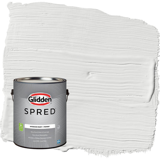 Glidden Spred Aria / White Semi-Gloss Interior Paint with Primer, 1 Gallon
