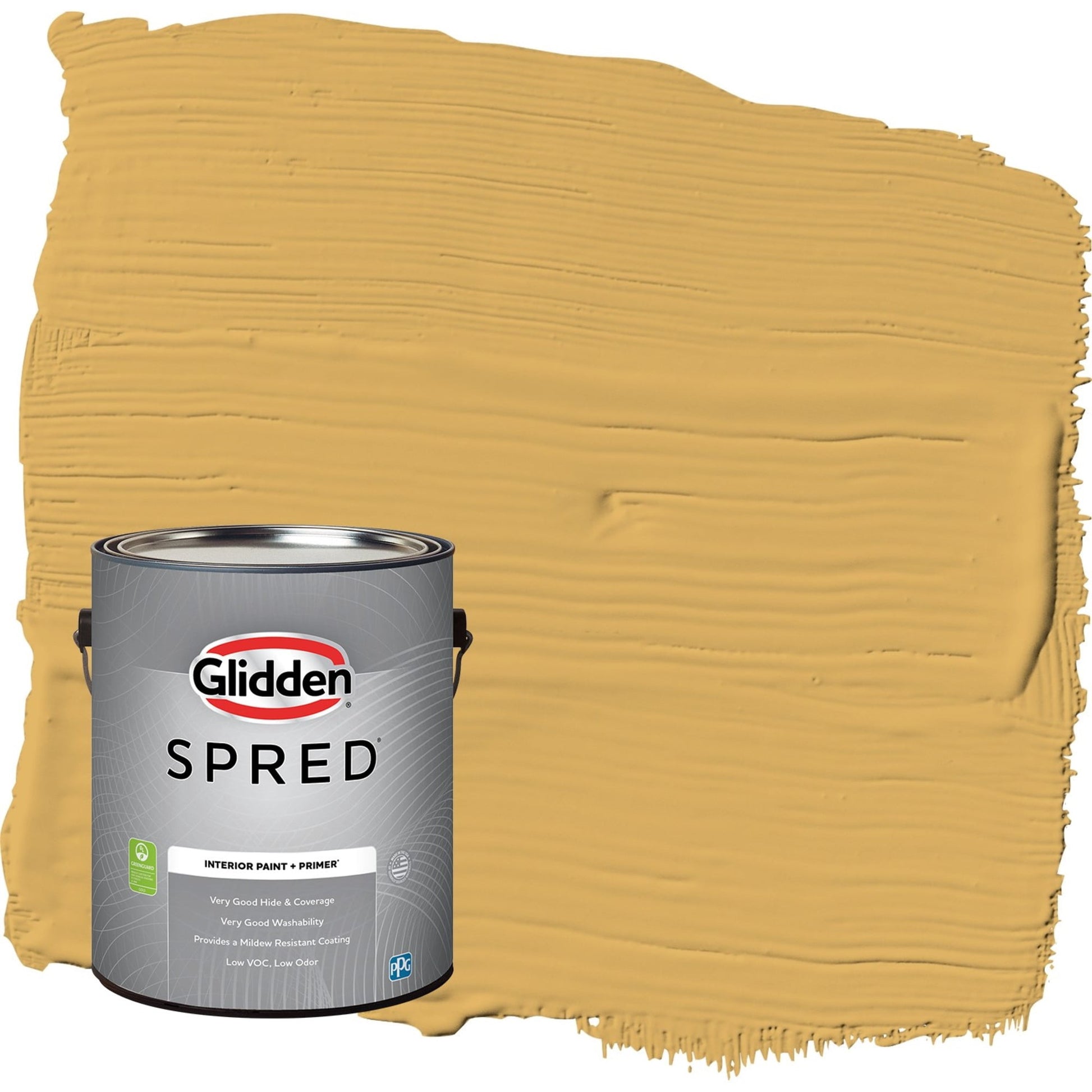 Glidden Spred Butterscotch Bliss / Yellow, Eggshell Interior Paint with Primer, 1 Gallon