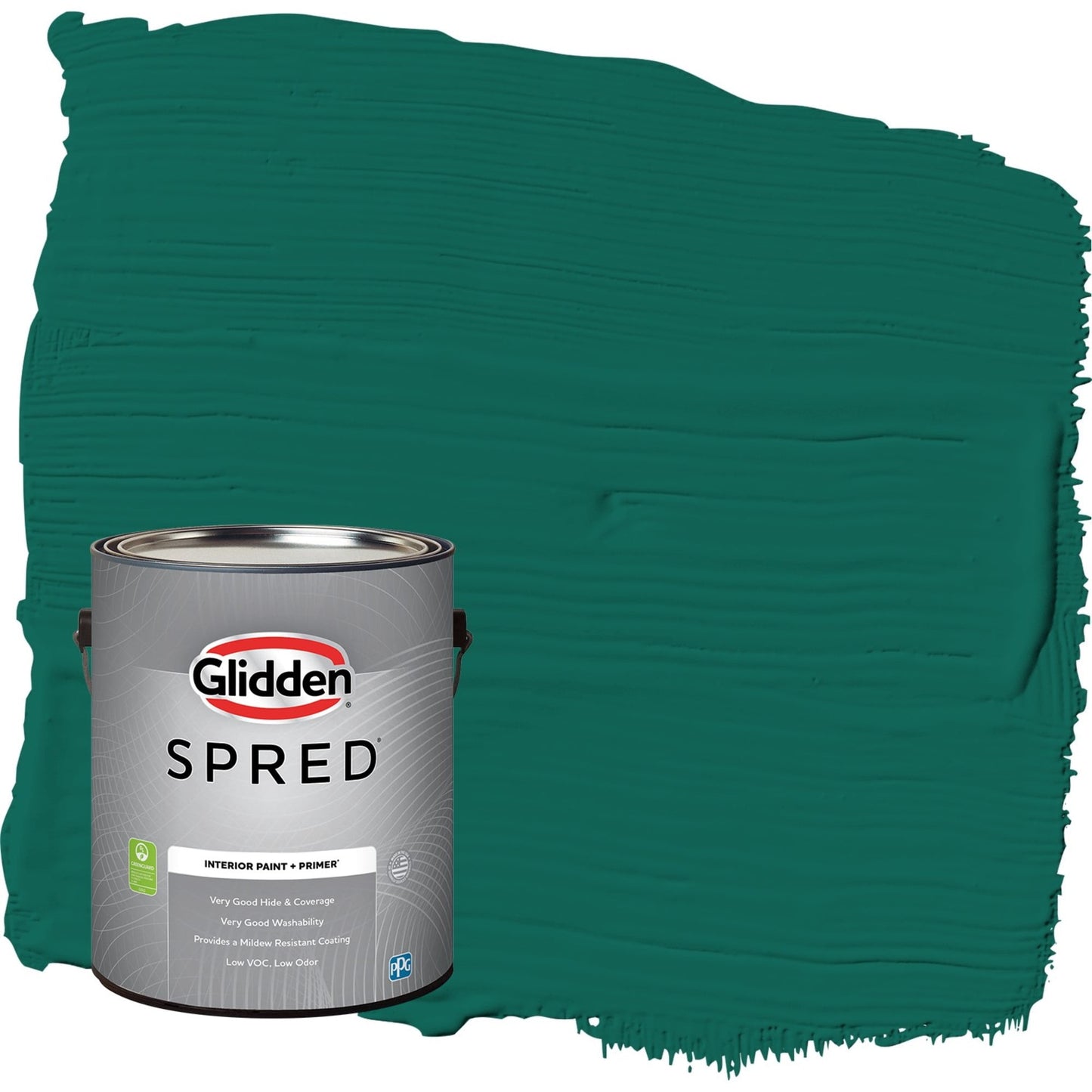 Glidden Spred Deep Veridian / Green, Flat Interior Paint with Primer, 1 Gallon